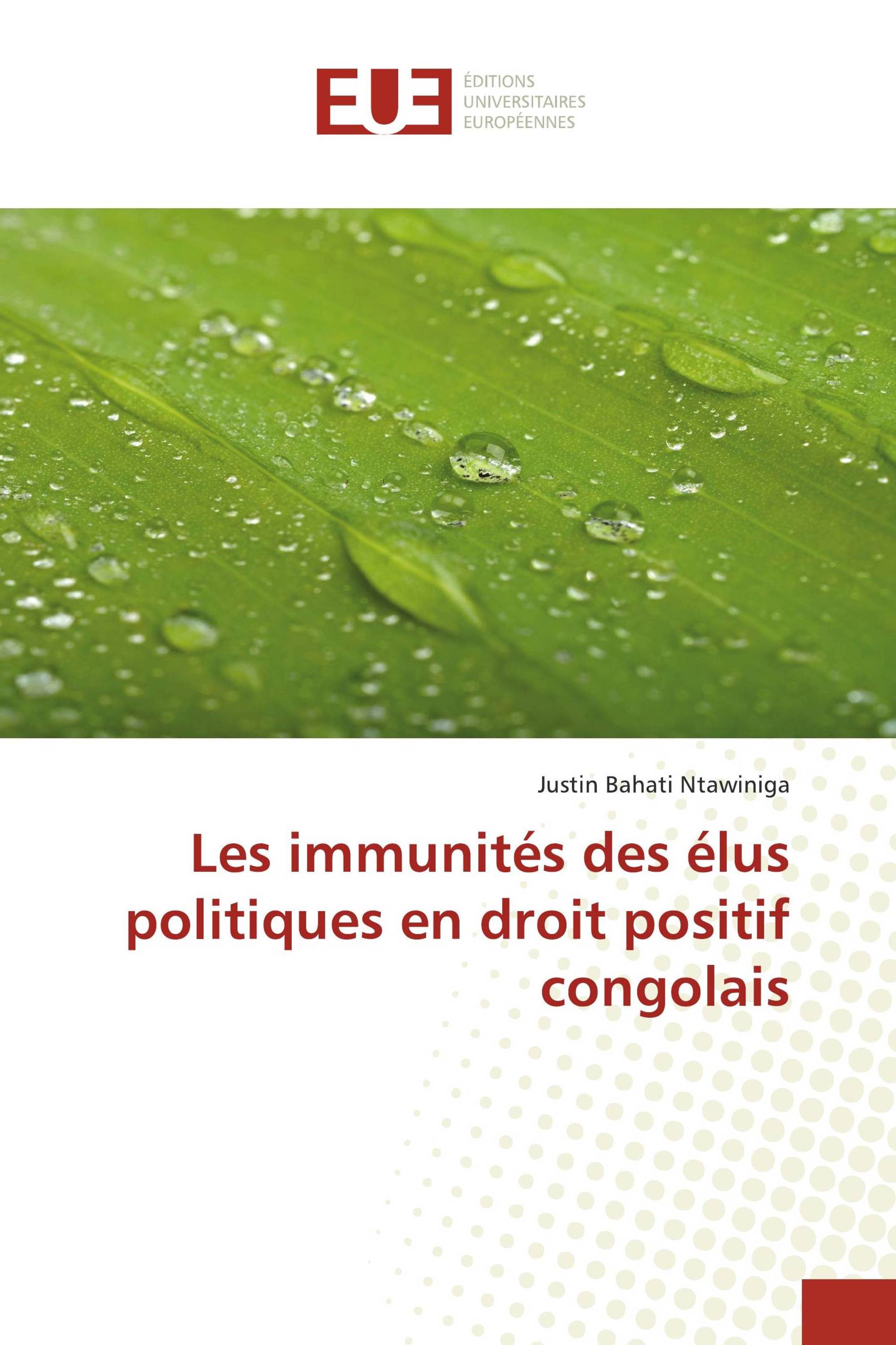 Les immunités des élus politiques en droit positif congolais