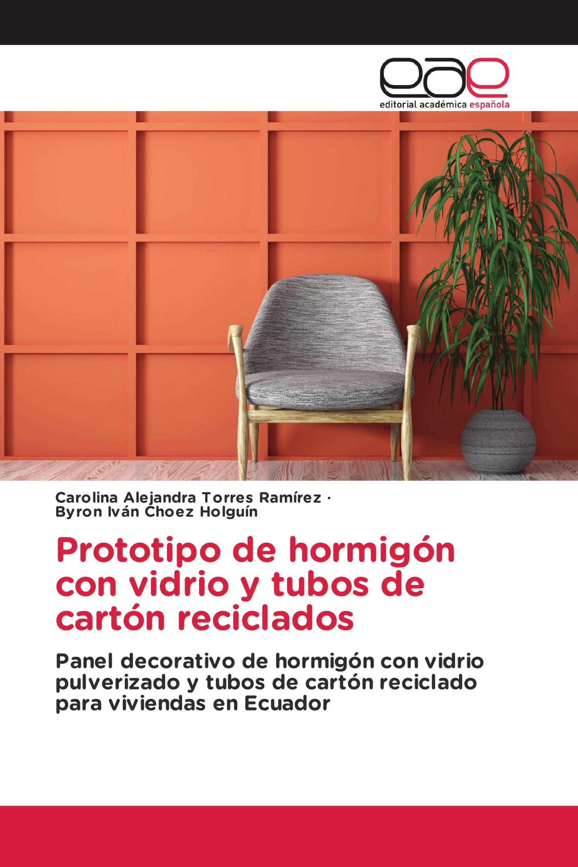 Prototipo de hormigón con vidrio y tubos de cartón reciclados