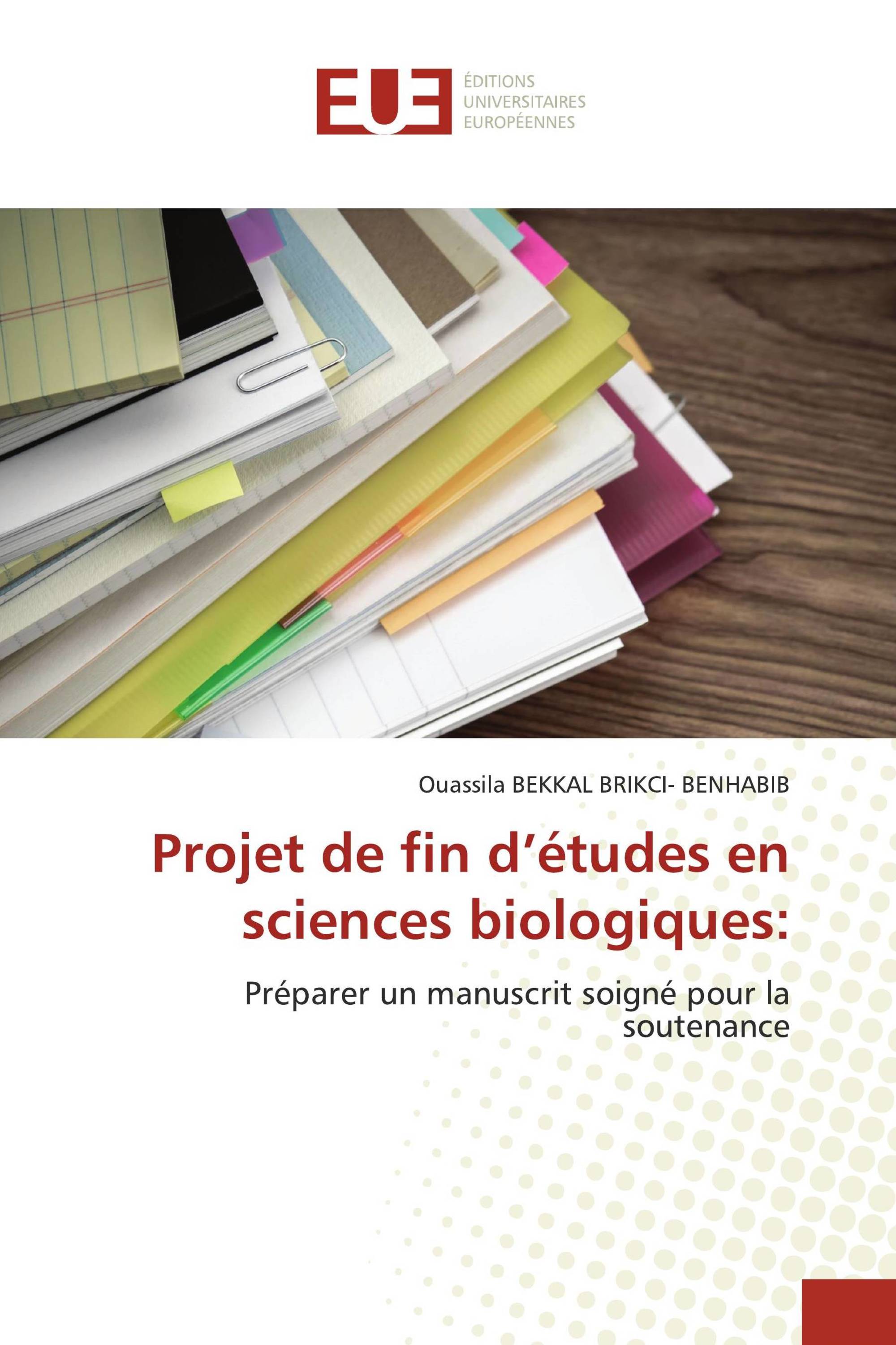 Projet de fin d’études en sciences biologiques: