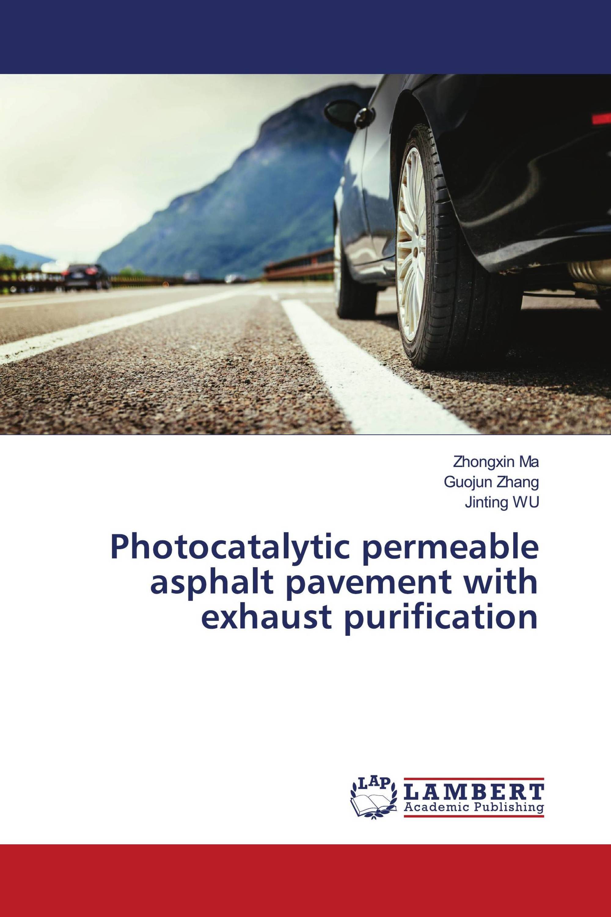 Photocatalytic permeable asphalt pavement with exhaust purification