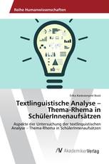 Textlinguistische Analyse – Thema-Rhema in SchülerInnenaufsätzen