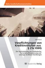 Verpflichtungen von Kreditinstituten aus § 25c KWG