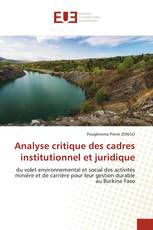Analyse critique des cadres institutionnel et juridique