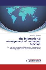 The international management of marketing function