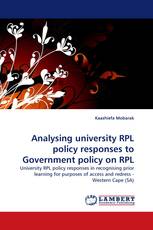 Analysing university RPL policy responses to Government policy on RPL