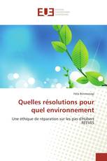 Quelles résolutions pour quel environnement