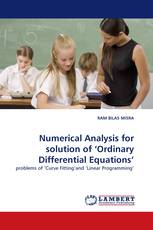 Numerical Analysis for solution of ‘Ordinary Differential Equations'