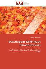 Descriptions Déﬁnies  et Démonstratives