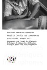 PRISE EN CHARGE DES LOMBALGIES COMMUNES CHRONIQUES