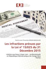 Les infractions prévues par la Loi n° 15/025 du 31 Décembre 2015