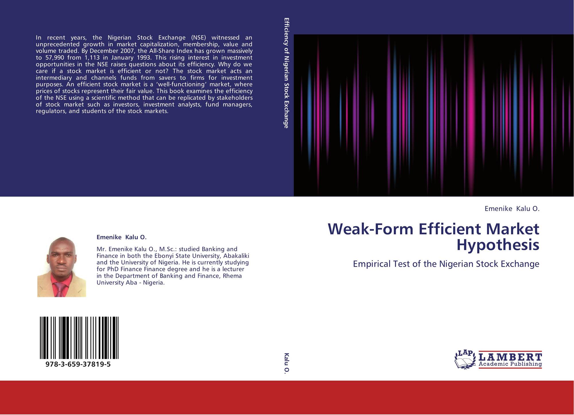 Weak Form Efficient Market Hypothesis 978 3 659 37819 5 3659378194 