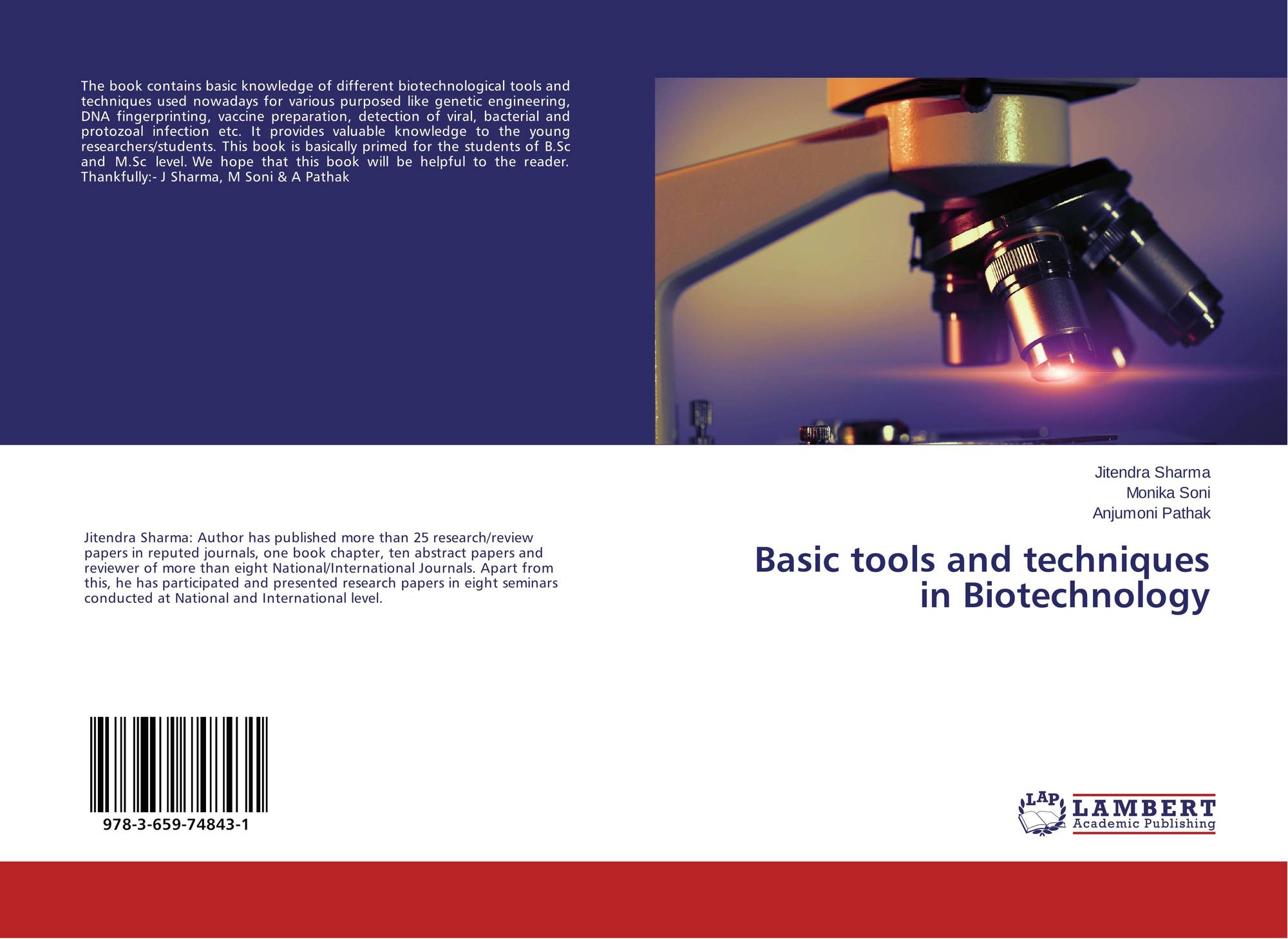 Basic tools and techniques in Biotechnology, 9783659748431
