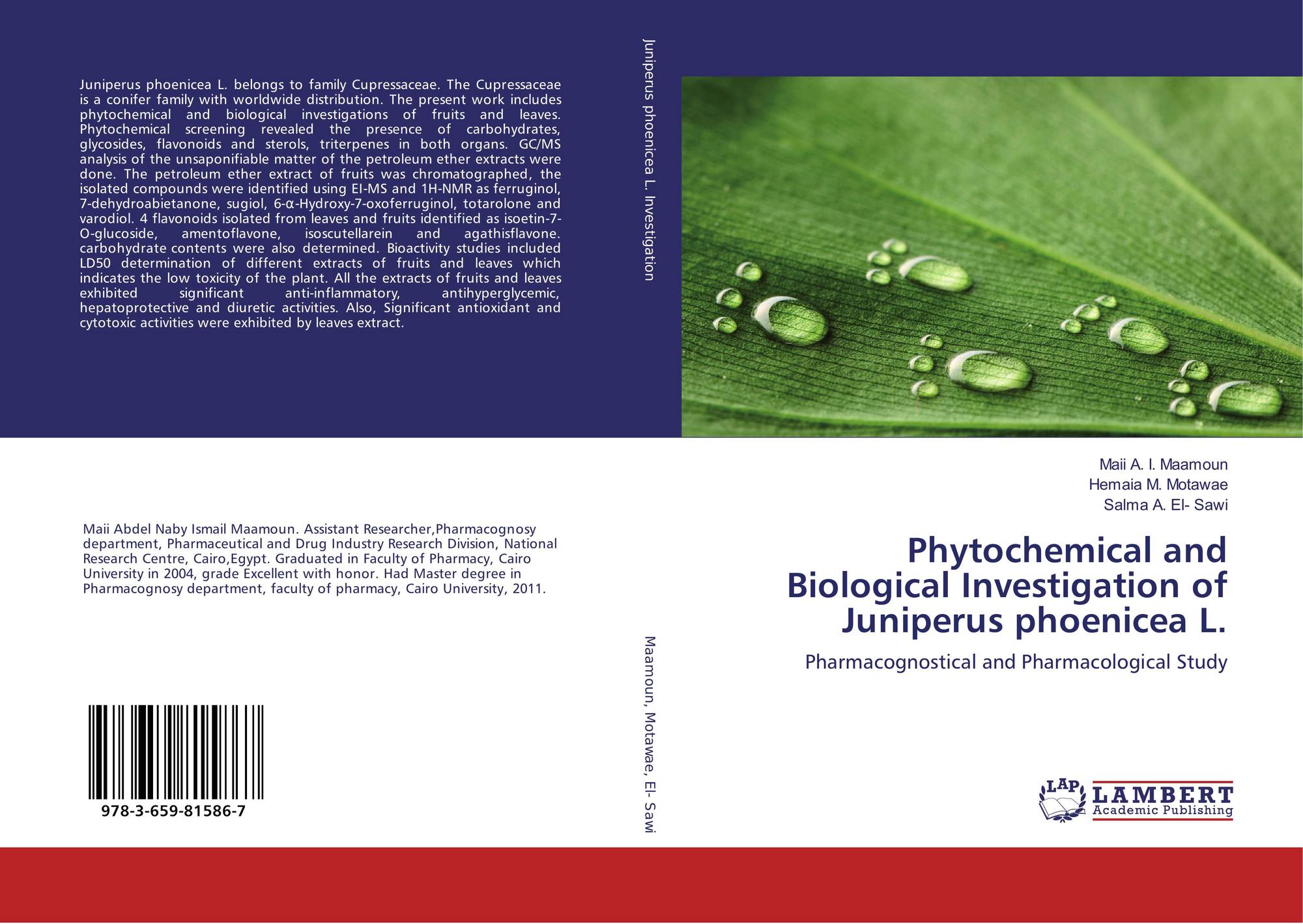 Phytochemical and Biological Investigation of Juniperus phoenicea L ...