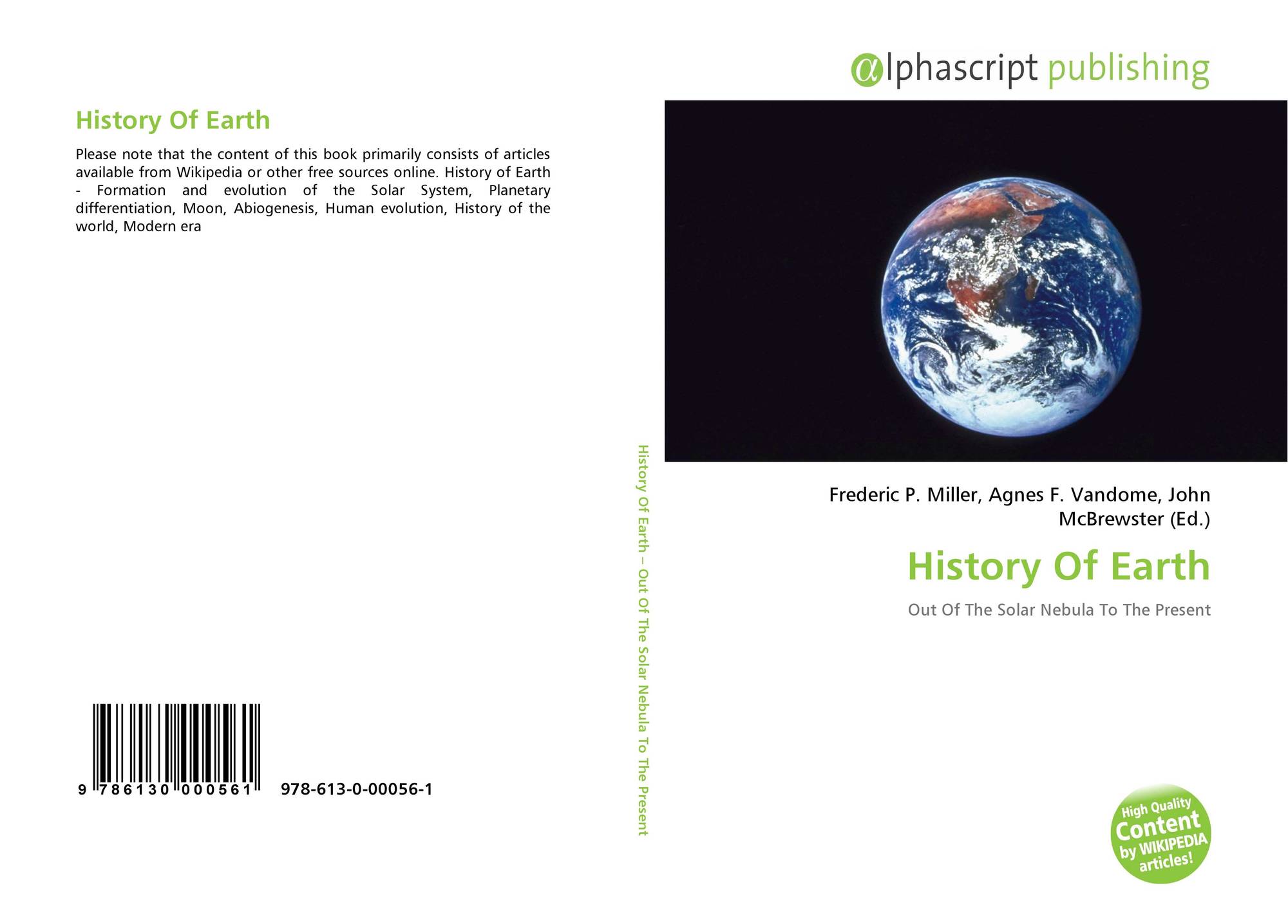 History Of Earth 978 613 0 00056 1 6130000561 9786130000561