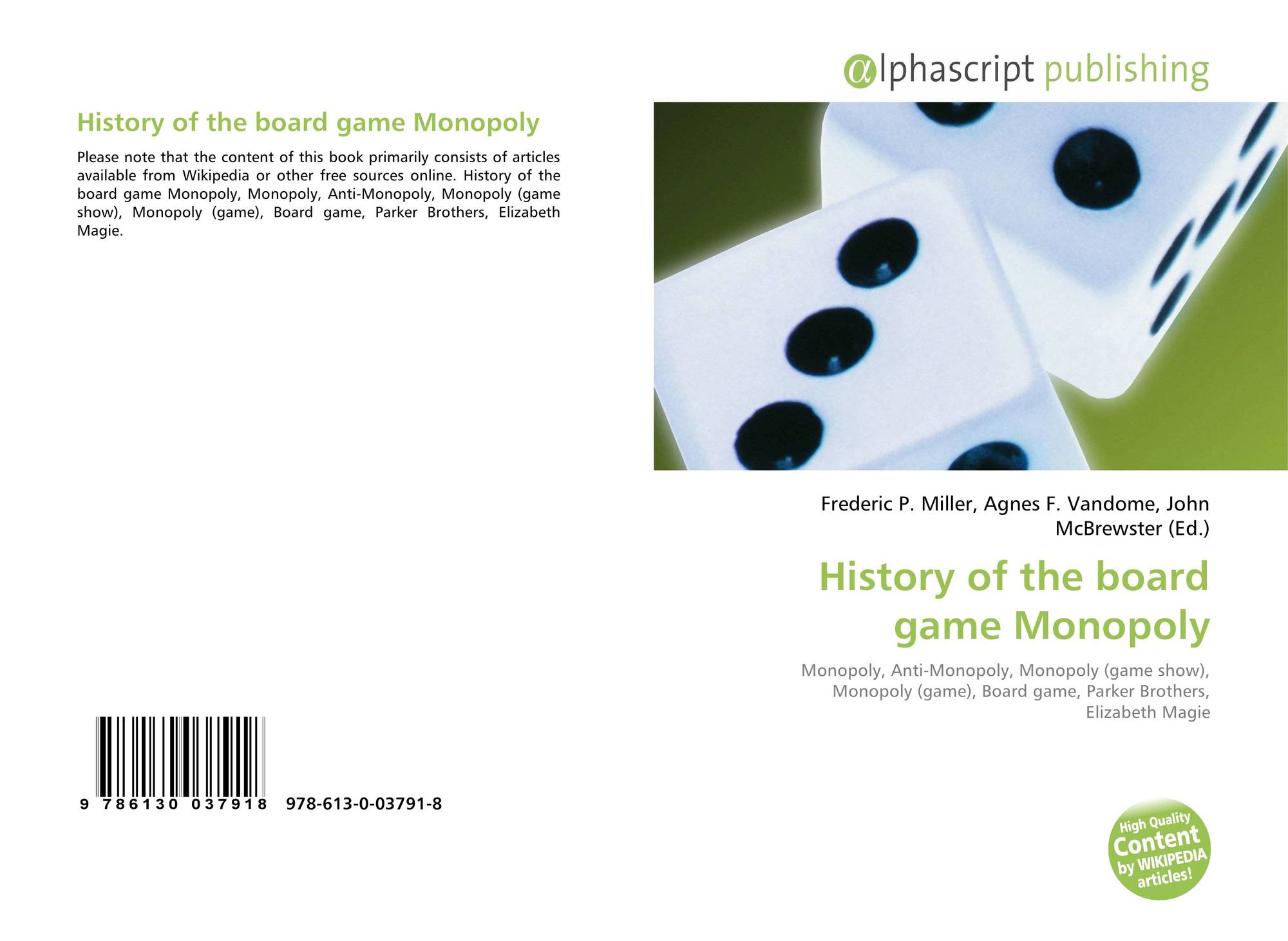 History of the board game Monopoly, 9786130037918, 6130037910