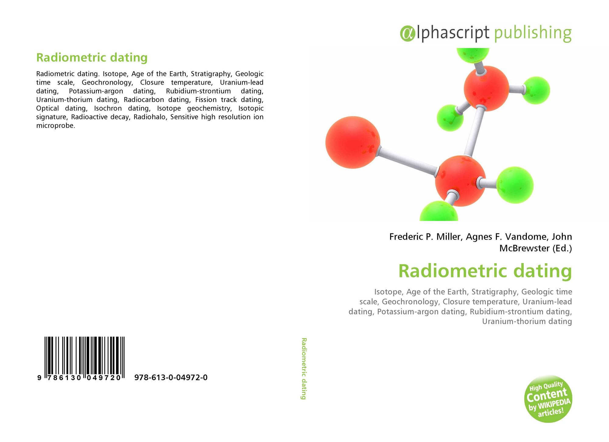 Radiometric Dating 978 613 0 04972 0 6130049722 9786130049720