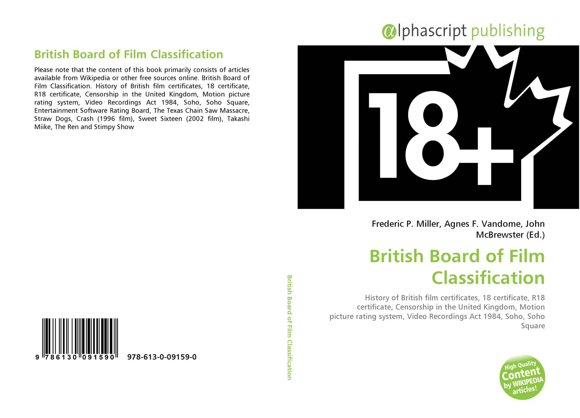 British Board Of Film Classification 978 613 0 09159 0 6130091591 9786130091590