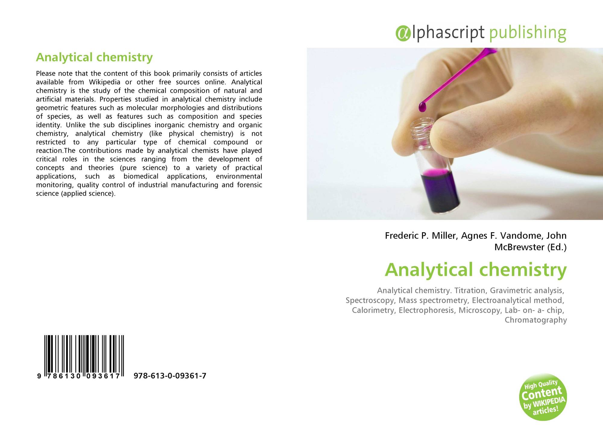 Analytical chemistry, 9786130093617, 6130093616 ,9786130093617