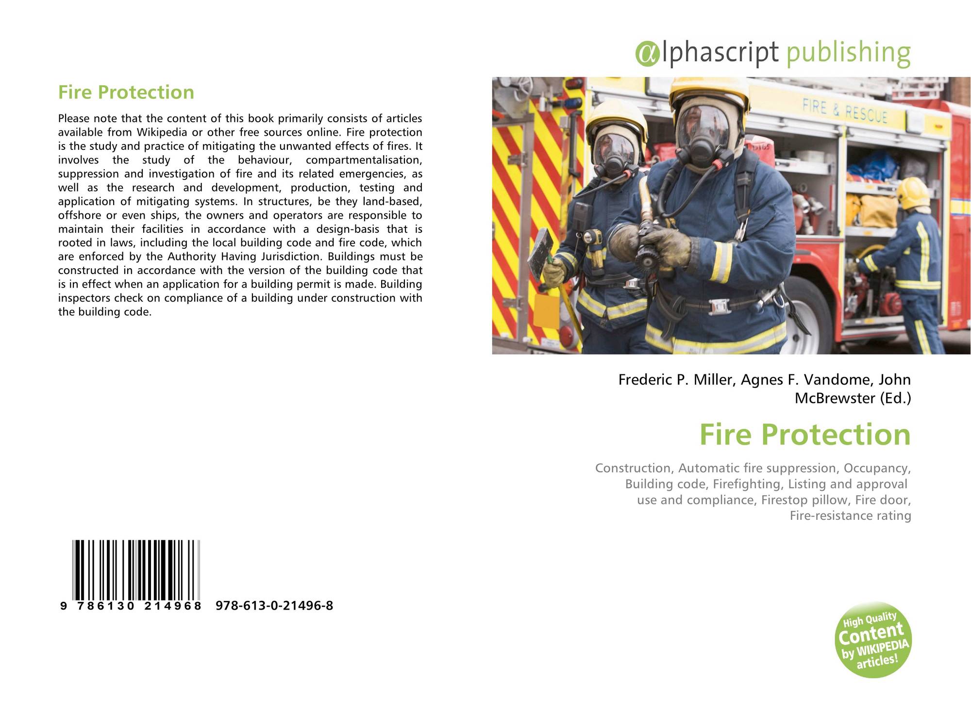 Fire Protection, 9786130214968, 6130214960 ,9786130214968