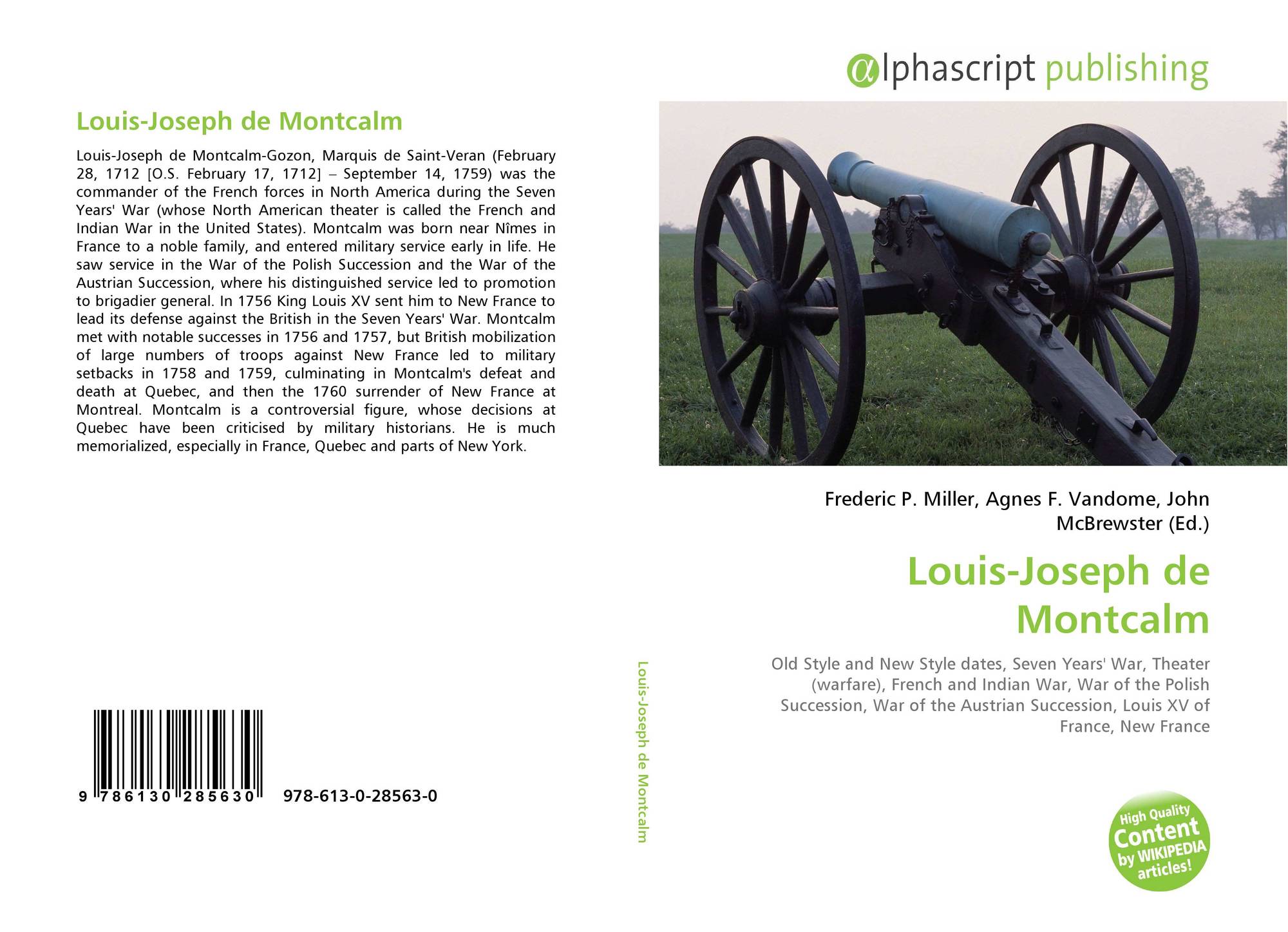 LouisJoseph de Montcalm, 9786130285630, 6130285639 ,9786130285630