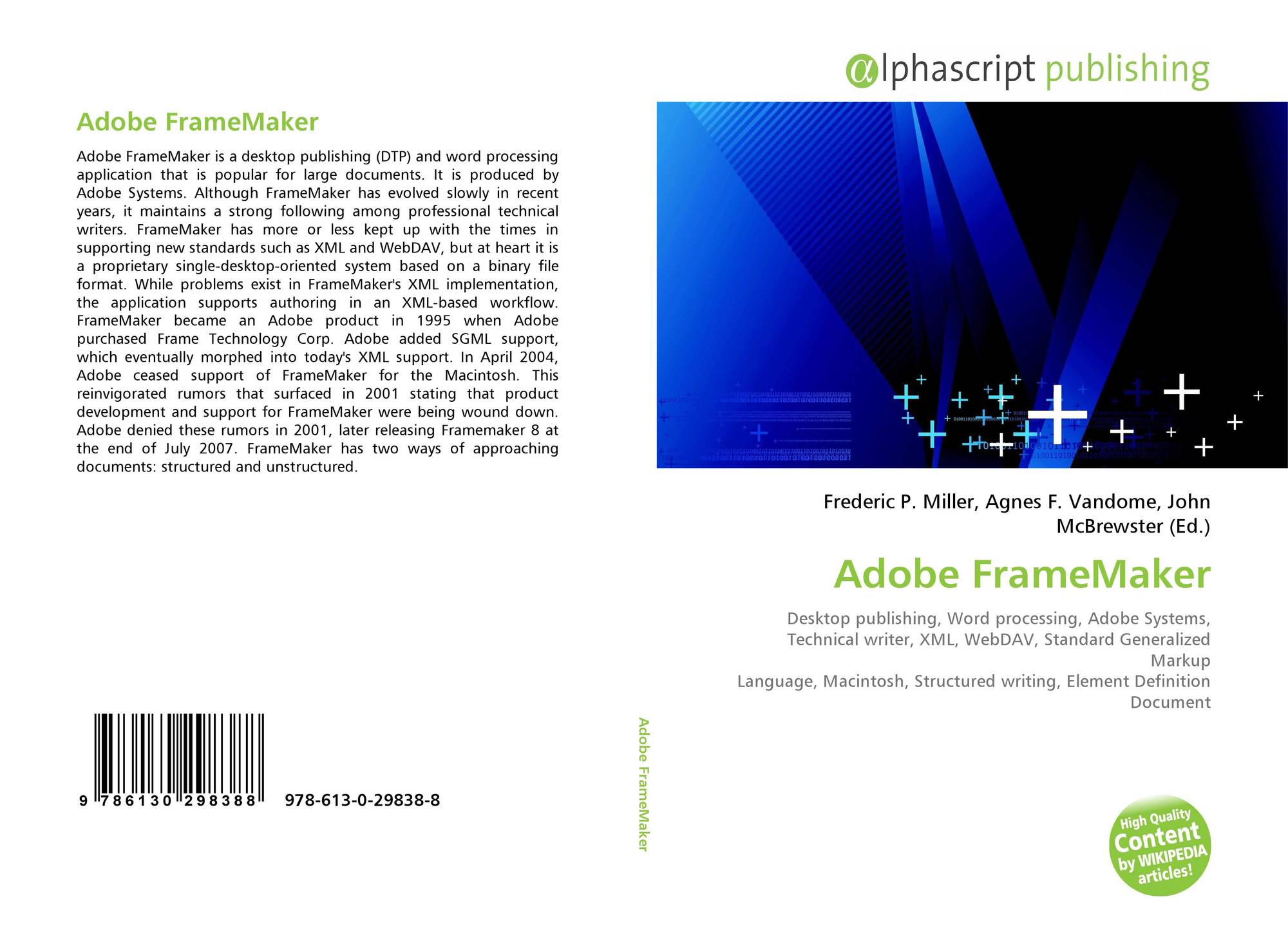 Adobe Framemaker 978 613 0 298 8