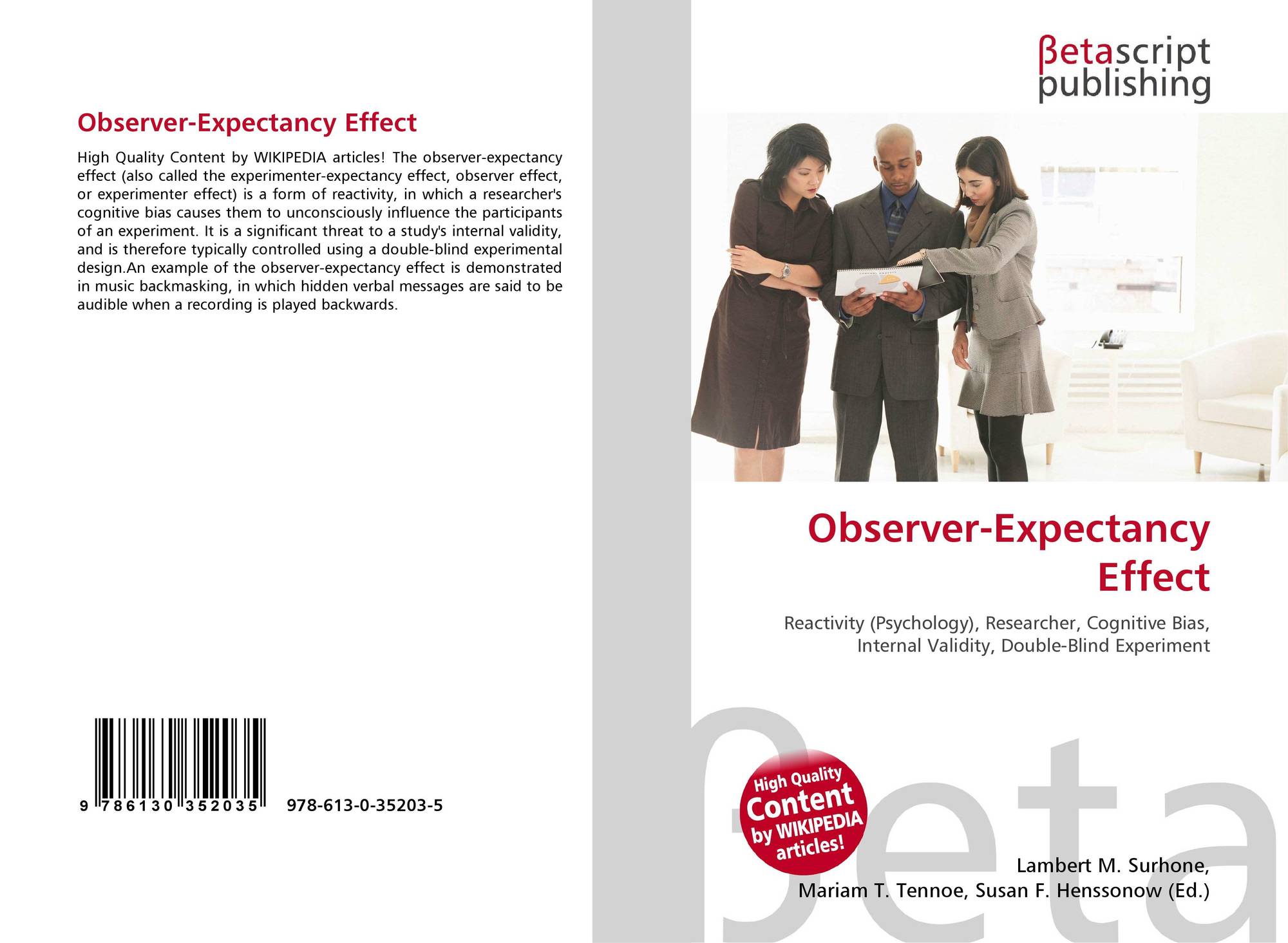 Observer Expectancy Effect 978 613 0 35203 5 6130352034 9786130352035