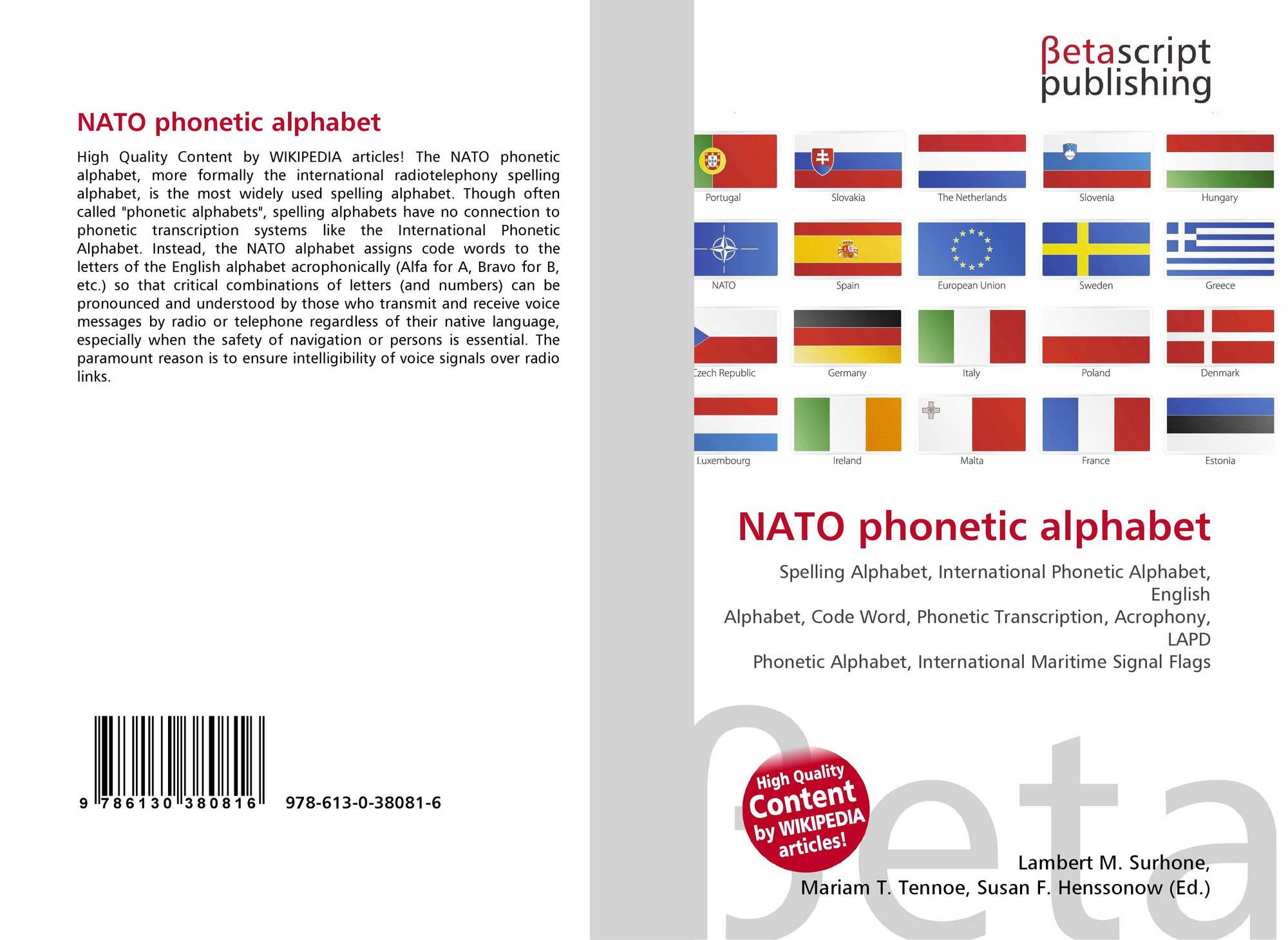 NATO phonetic alphabet, 978-613-0-38081-6, 613038081X ,9786130380816