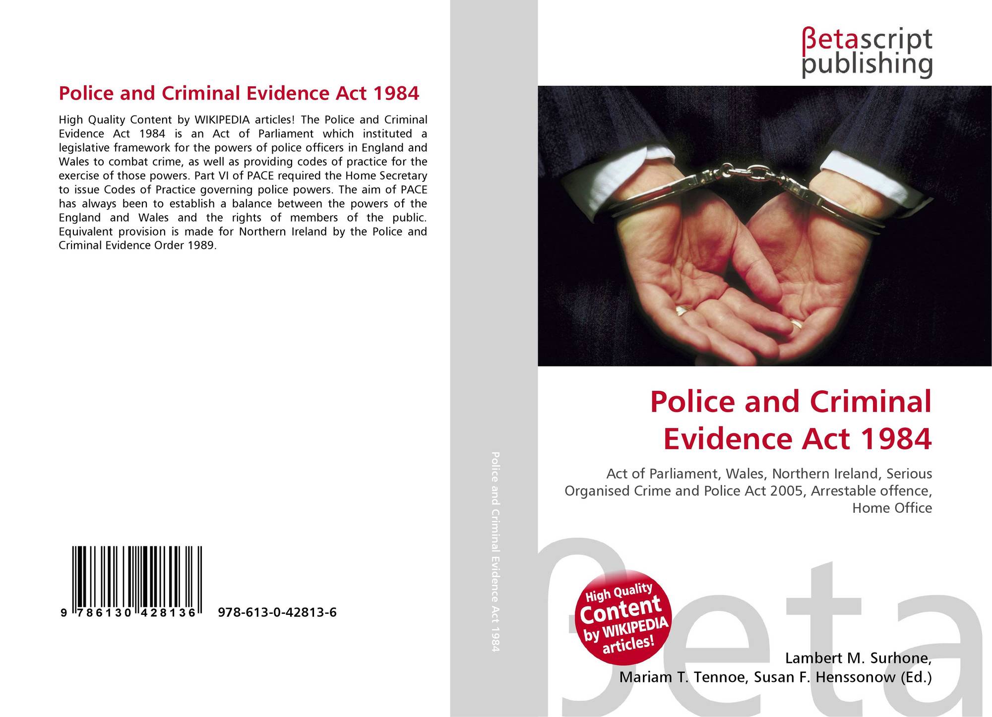 Police And Criminal Evidence Act 1984, 978-613-0-42813-6, 6130428138 ...