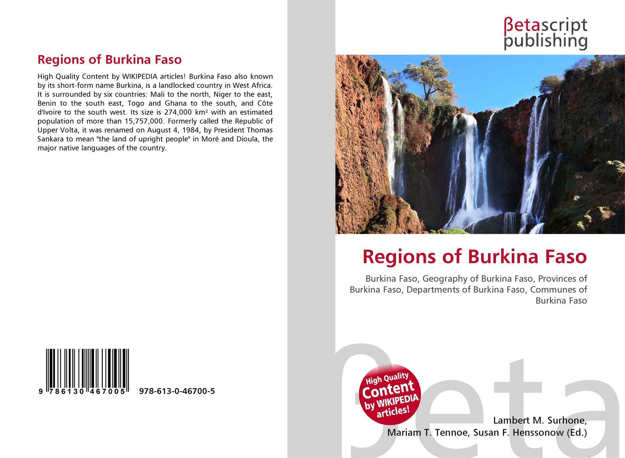 Regions Of Burkina Faso 978 613 0 46700 5 6130467001 - 