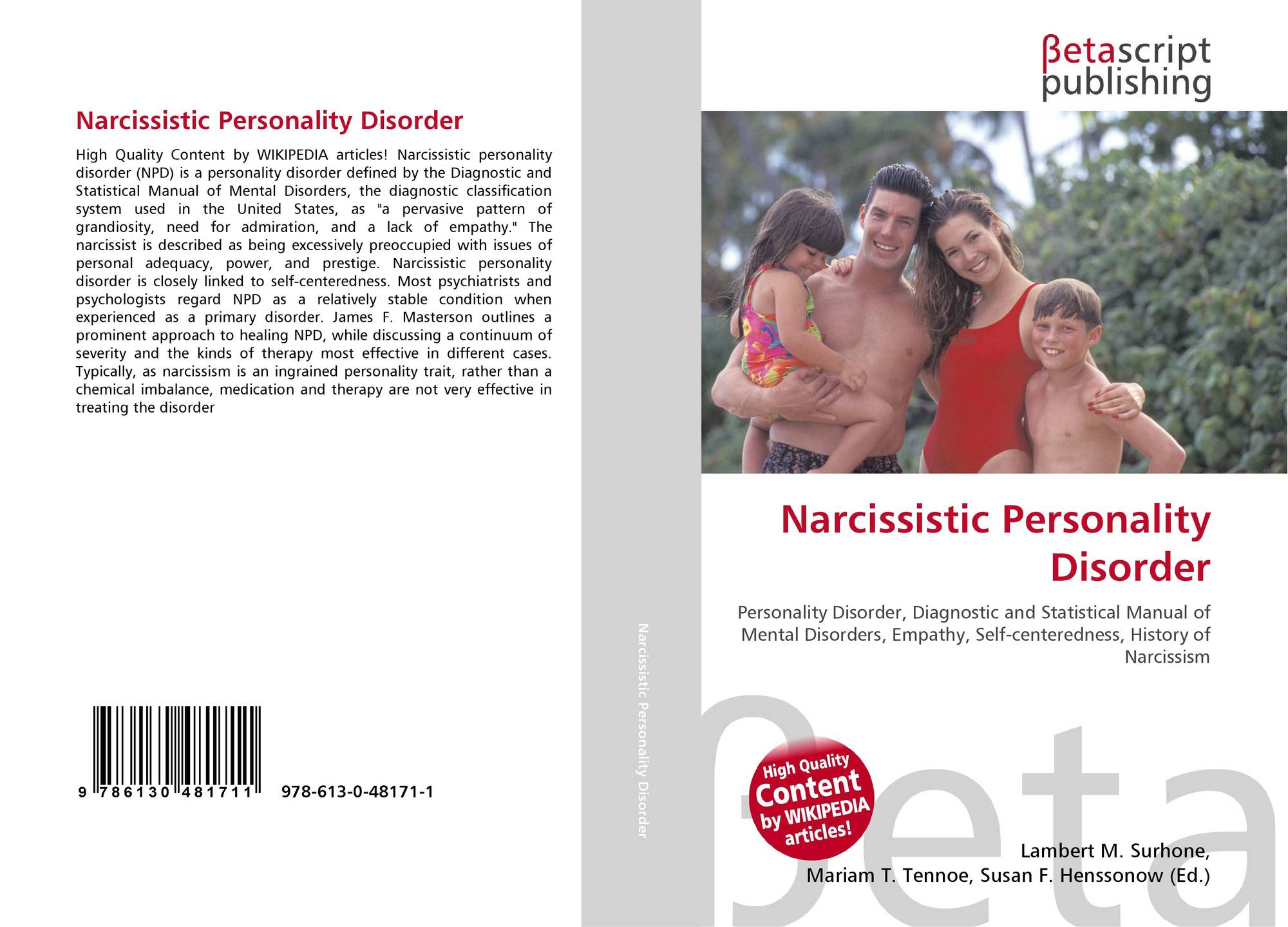 Narcissistic Personality Disorder 978 613 0 48171 1