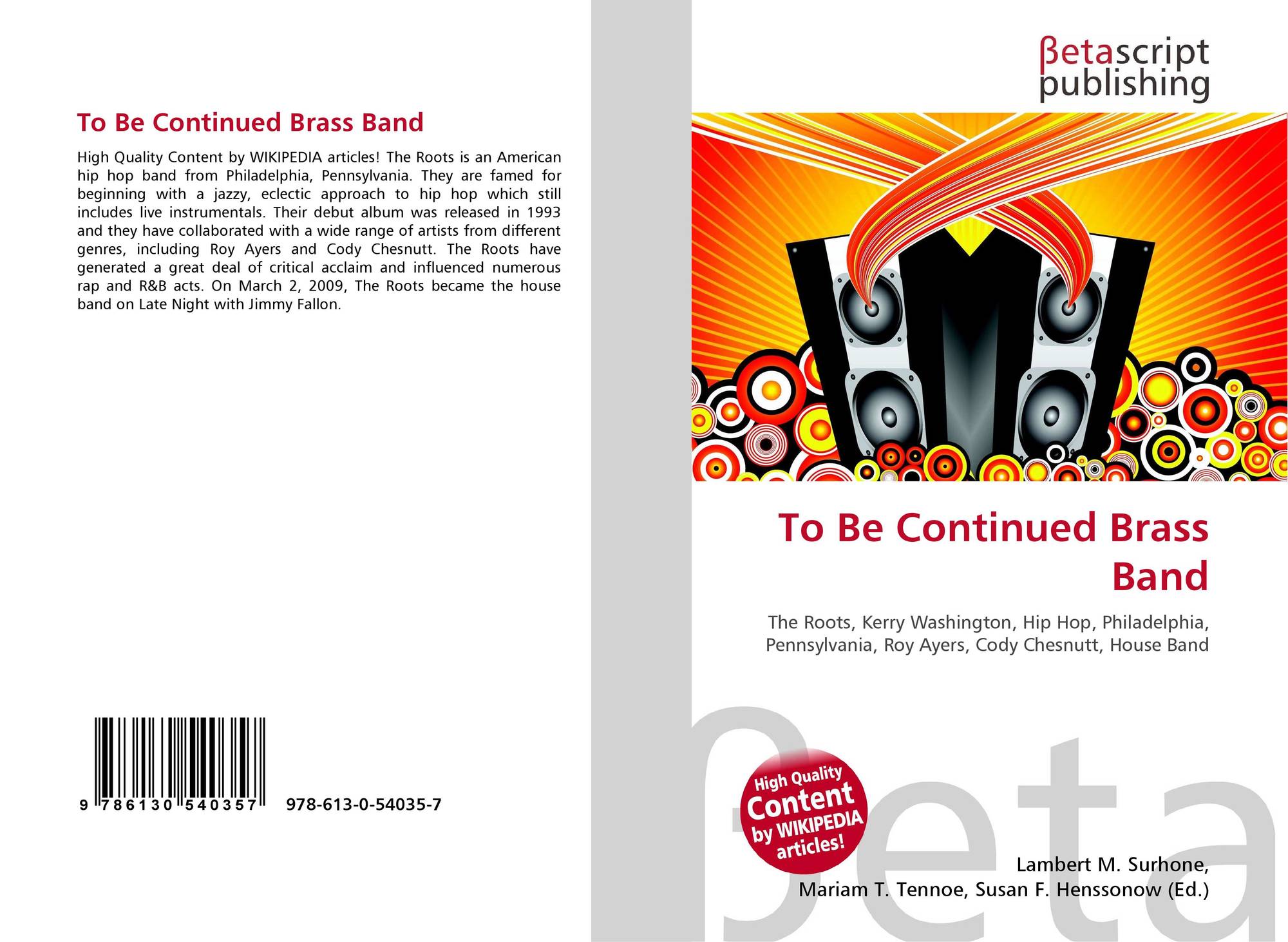 To Be Continued Brass Band 978 613 0 54035 7 6130540353