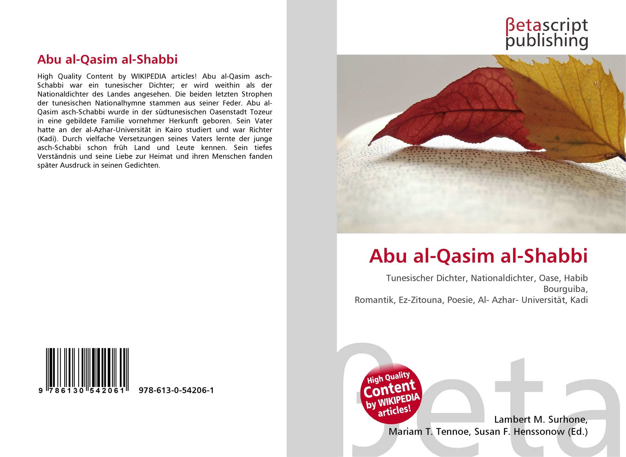 Abu alQasim alShabbi, 9786130542061, 6130542062 ,9786130542061