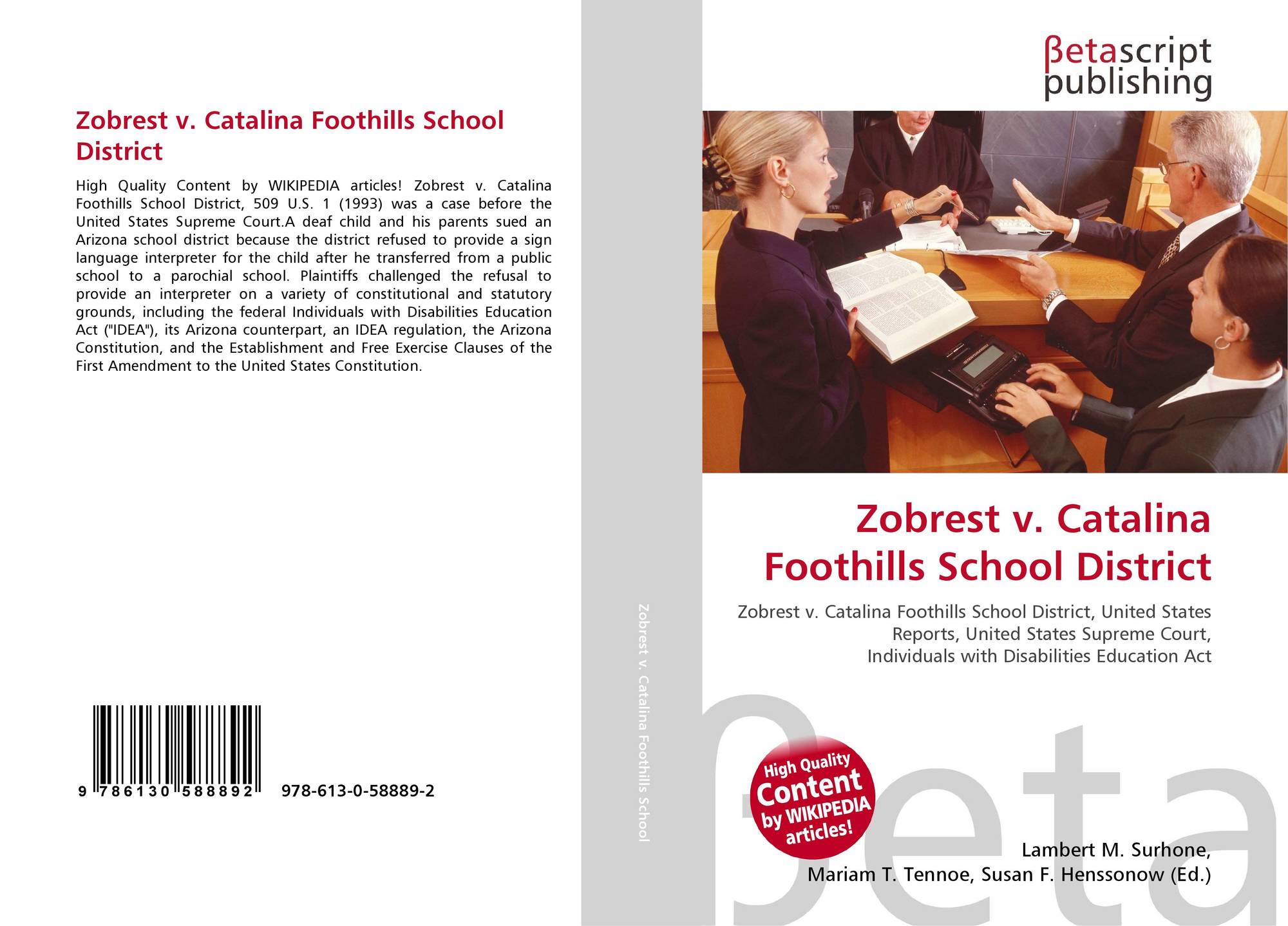Zobrest v. Catalina Foothills School District, 978-613-0-58889-2