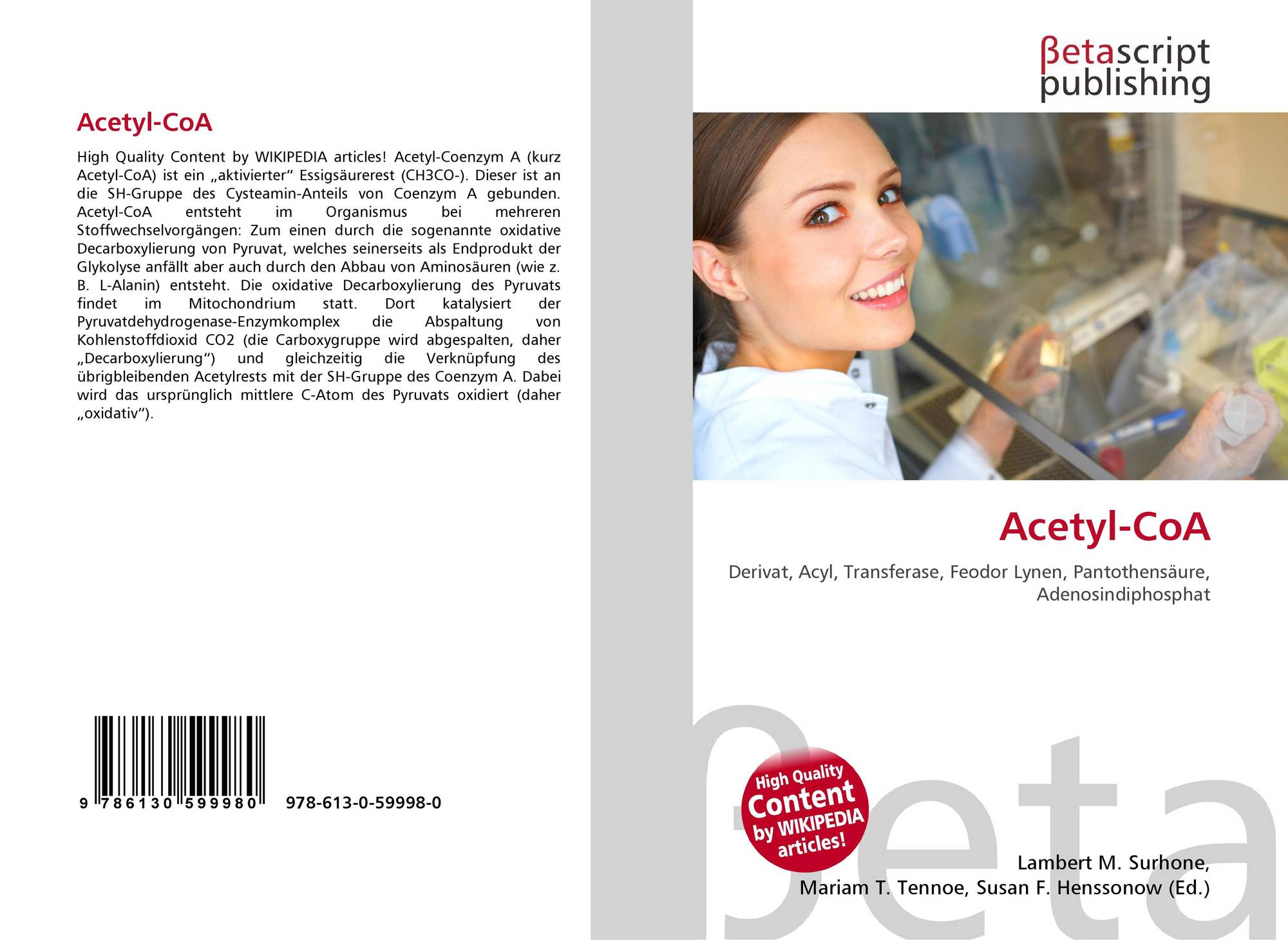 AcetylCoA, 9786130599980, 6130599986 ,9786130599980