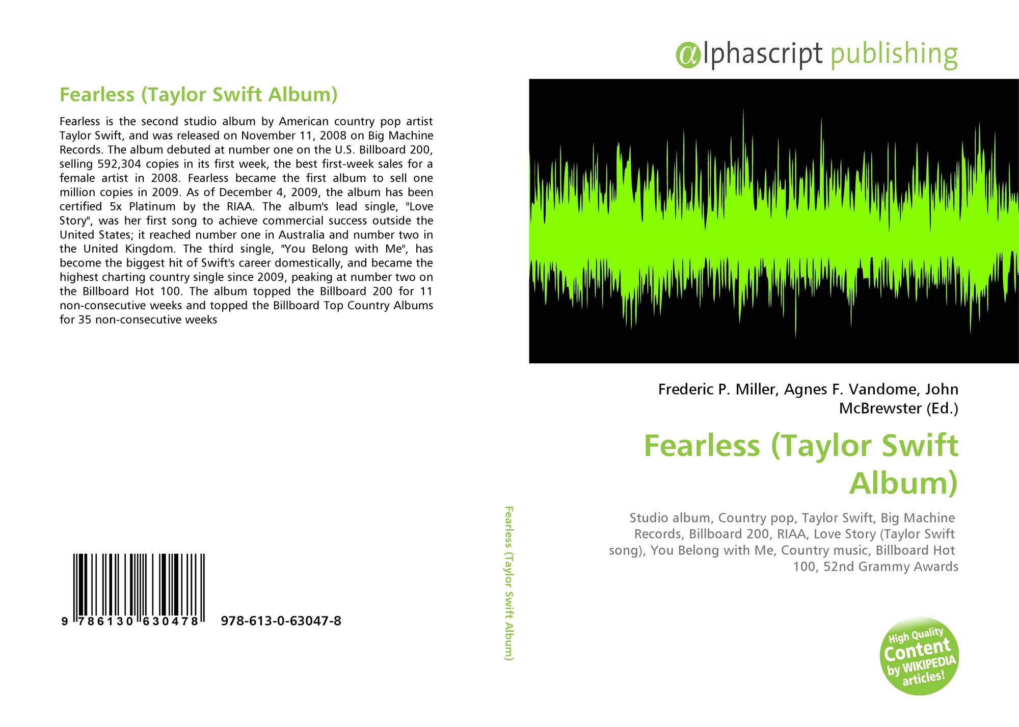 Fearless Taylor Swift Album 978 613 0 63047 8 6130630476