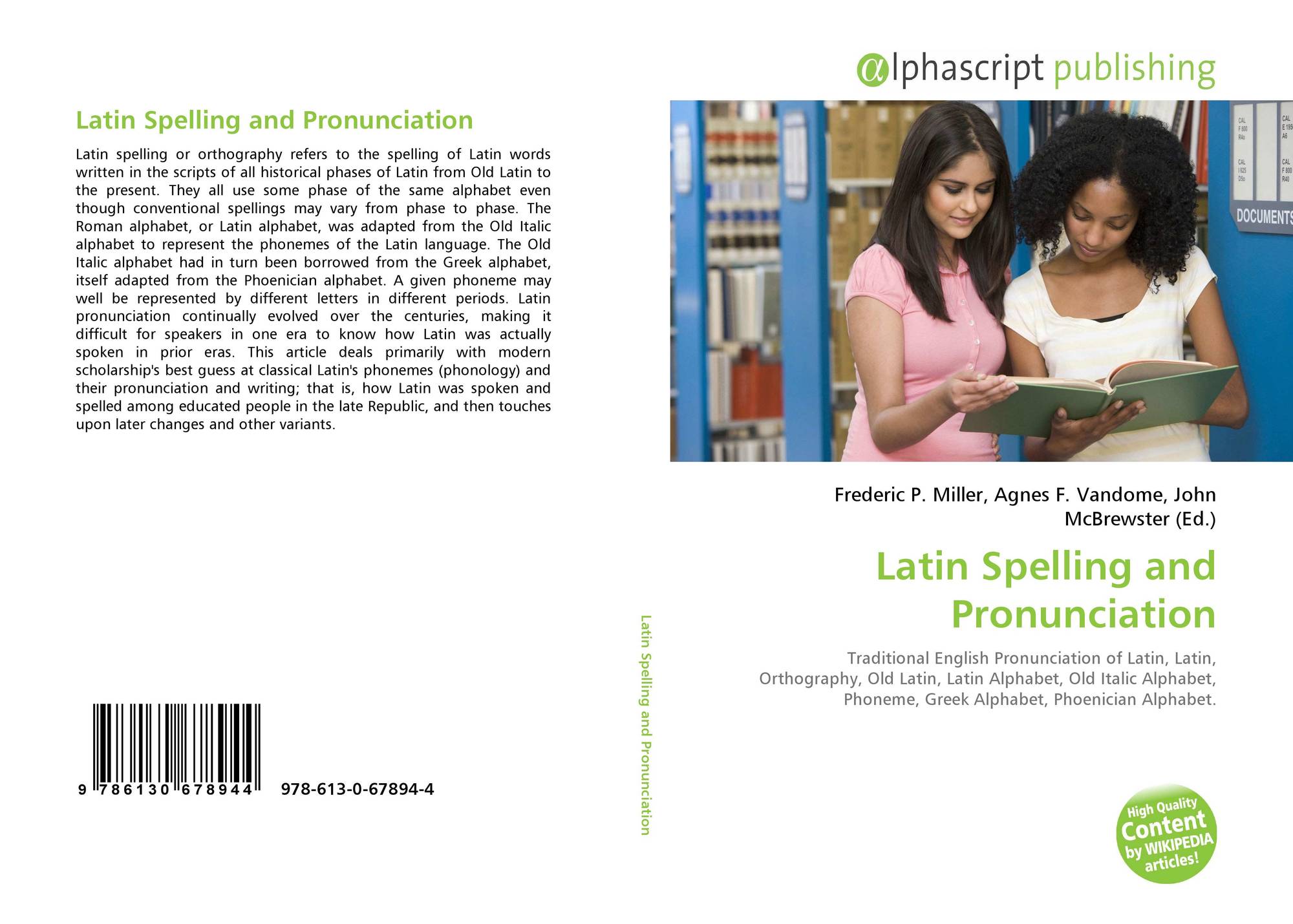 Latin Spelling And Pronunciation 978 613 0 67894 4 6130678940 9786130678944