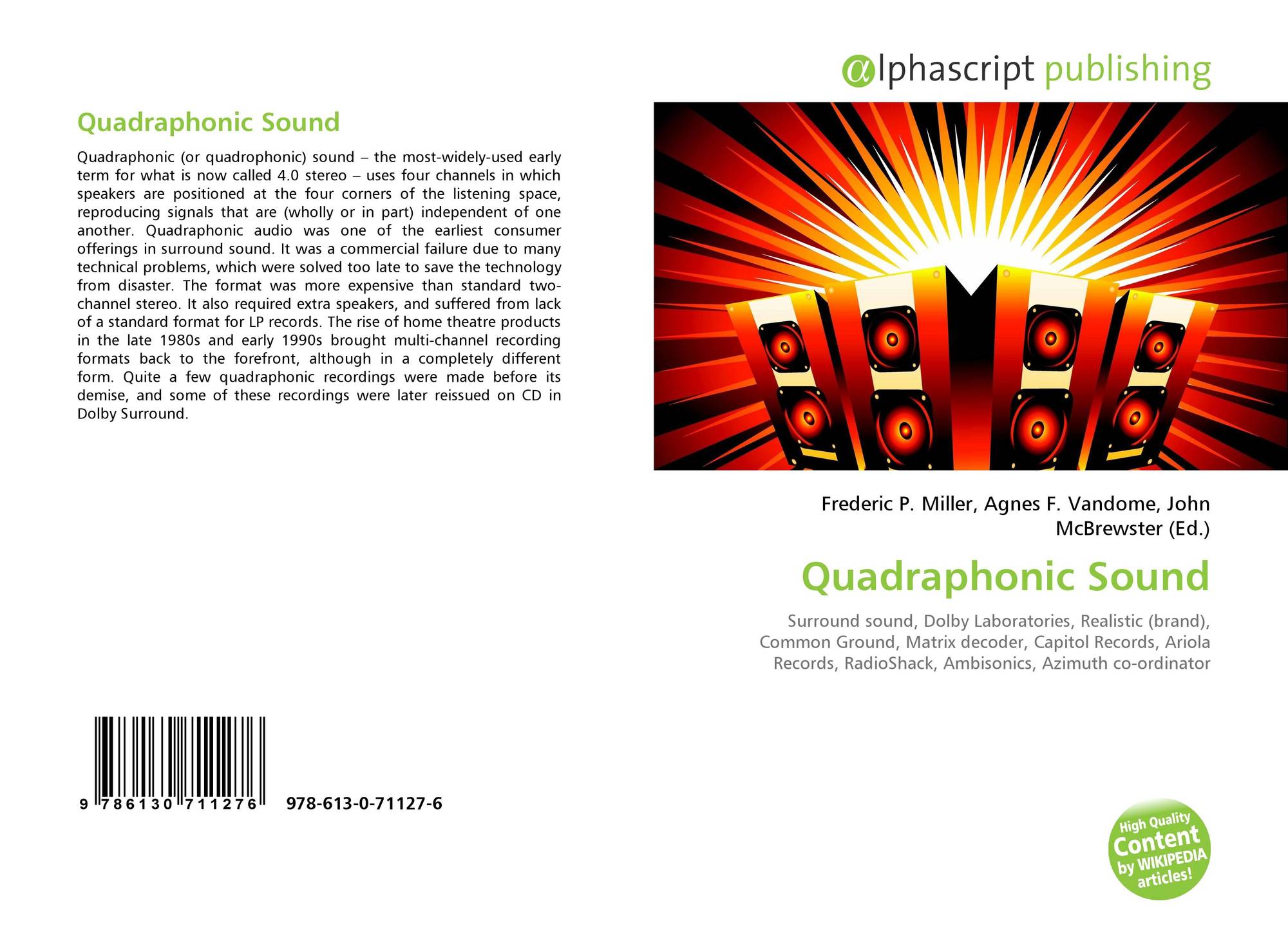 Quadraphonic Sound, 9786130711276, 6130711271 ,9786130711276