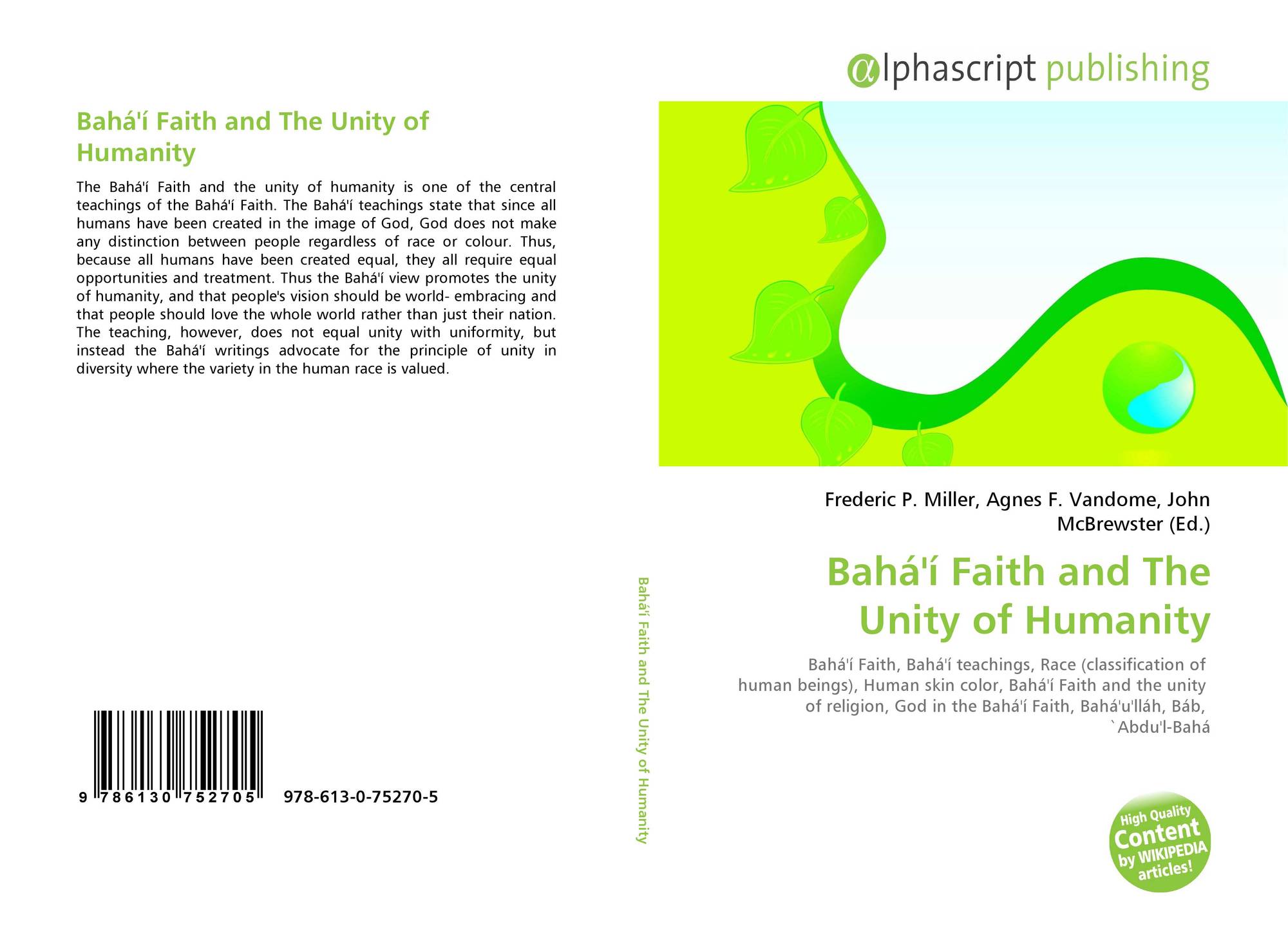 Baha I Faith And The Unity Of Humanity 978 613 0 5