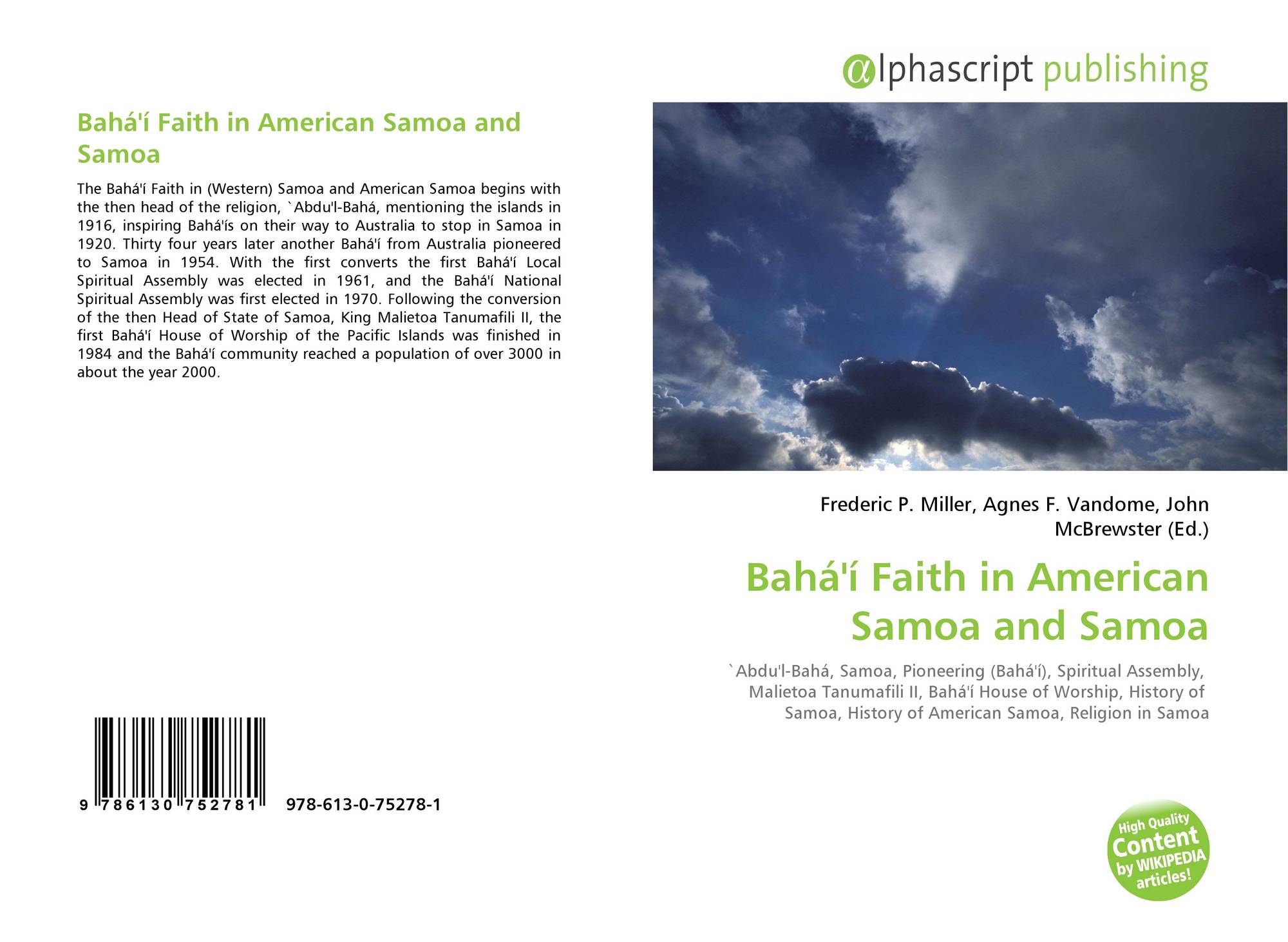 Baha I Faith In American Samoa And Samoa 978 613 0 1