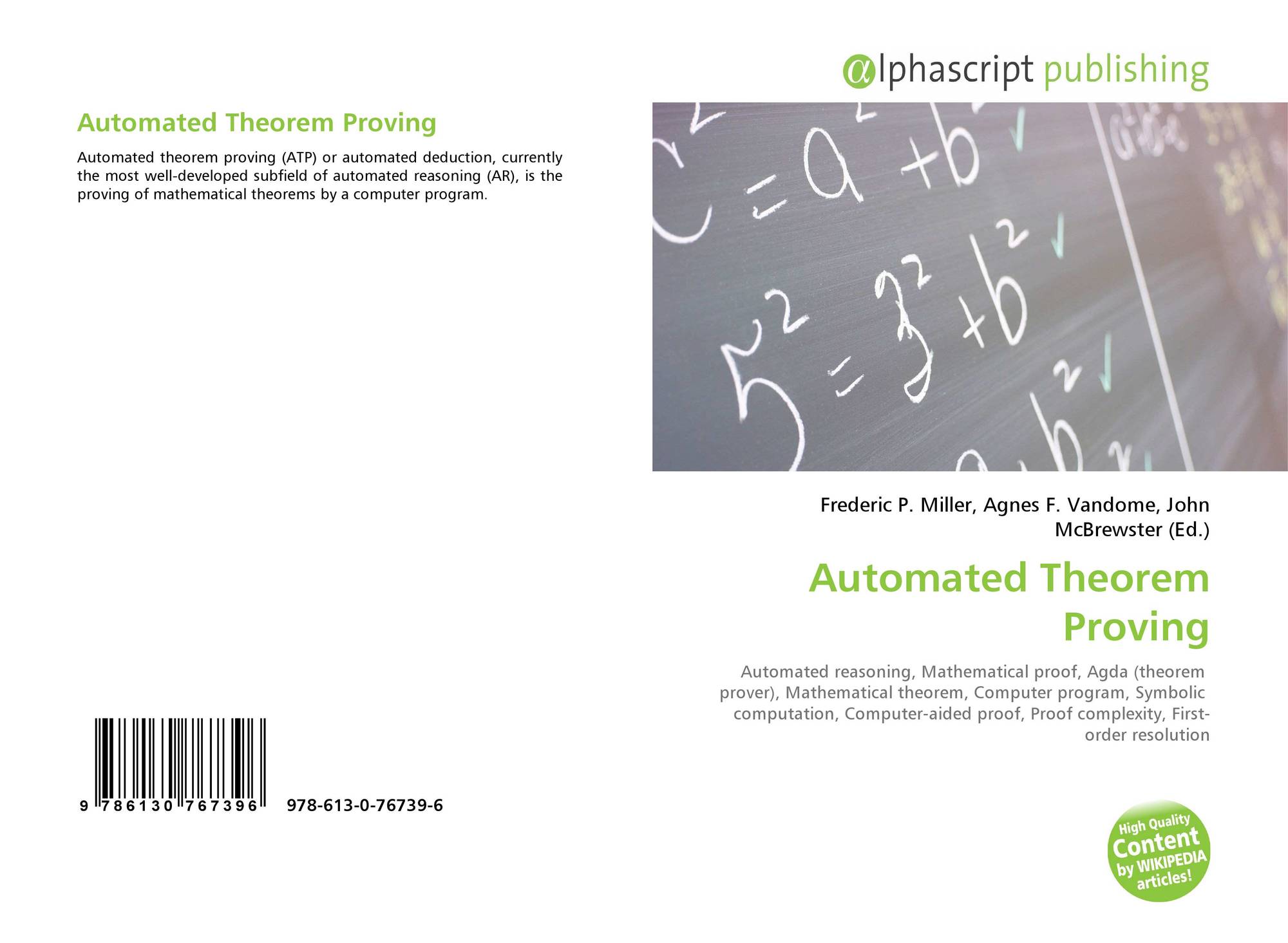 Automated Theorem Proving 978 613 0 76739 6 6130767390 - 