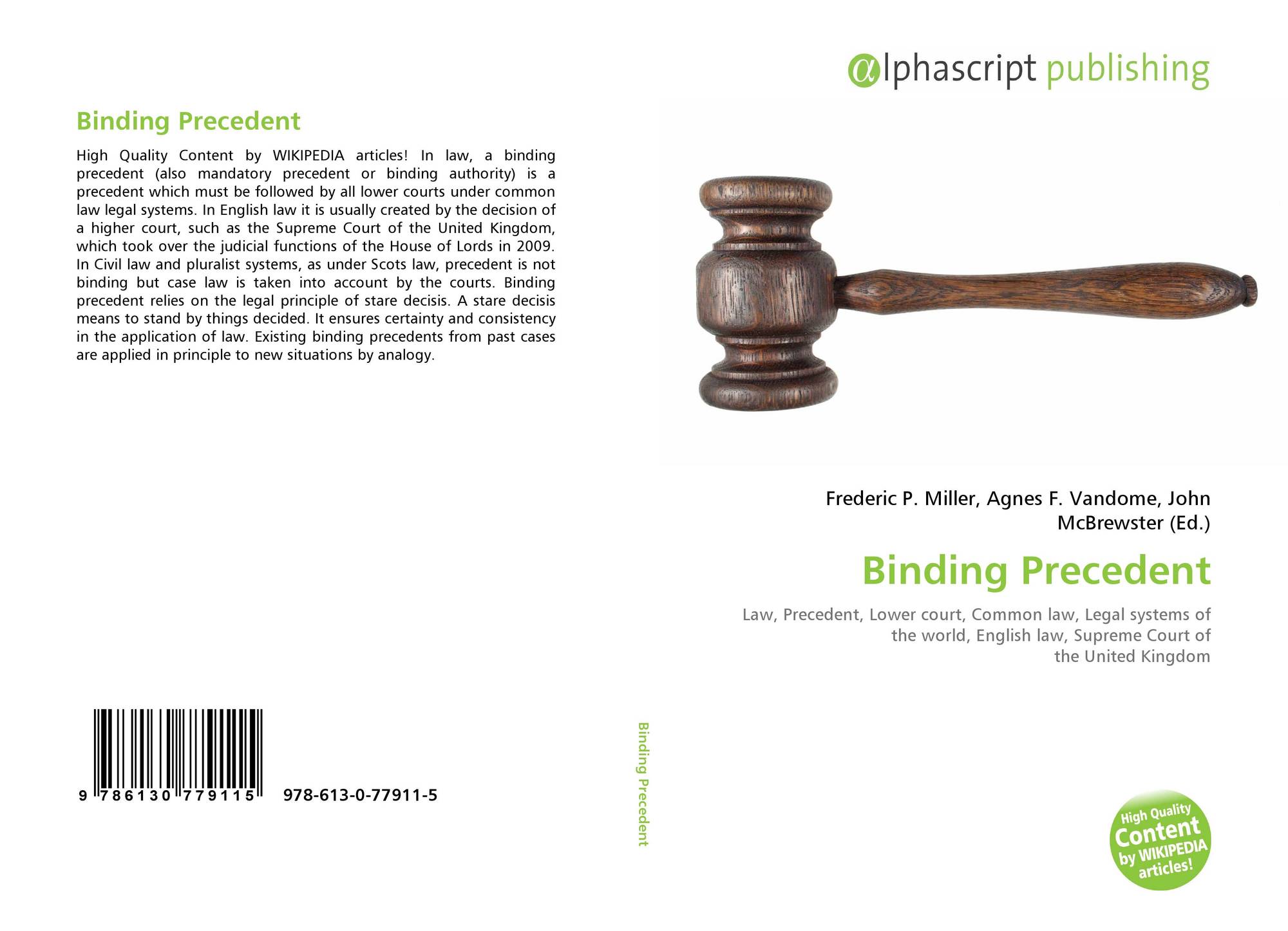 Binding Precedent, 9786130779115, 6130779119 ,9786130779115