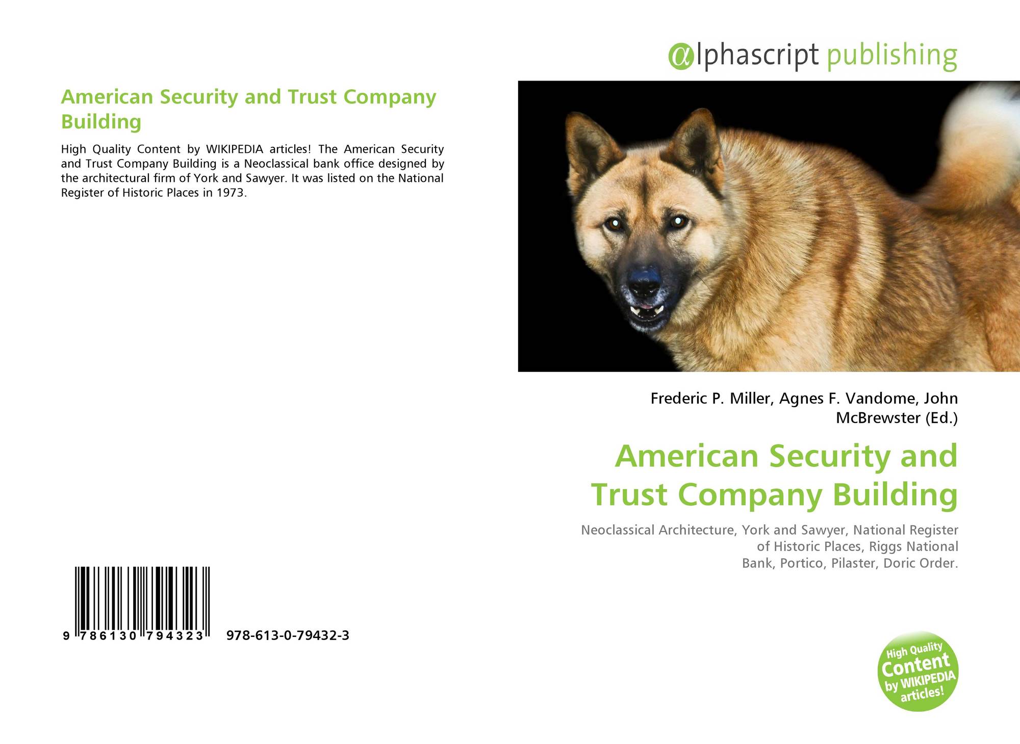 American Security And Trust Company Building 978 613 0 79432 3