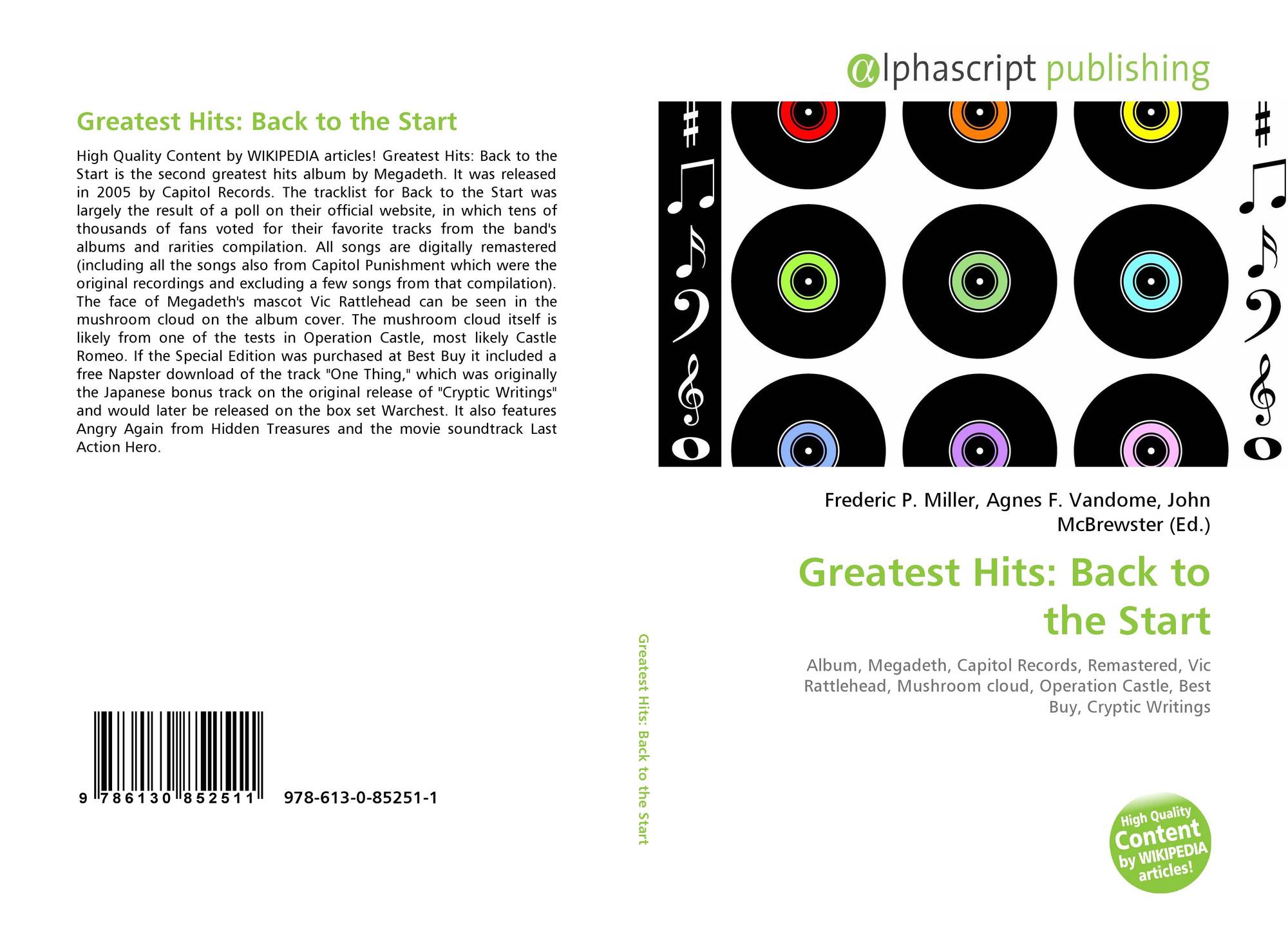 Greatest Hits Back To The Start 978 613 0 85251 1 6130852517 9786130852511