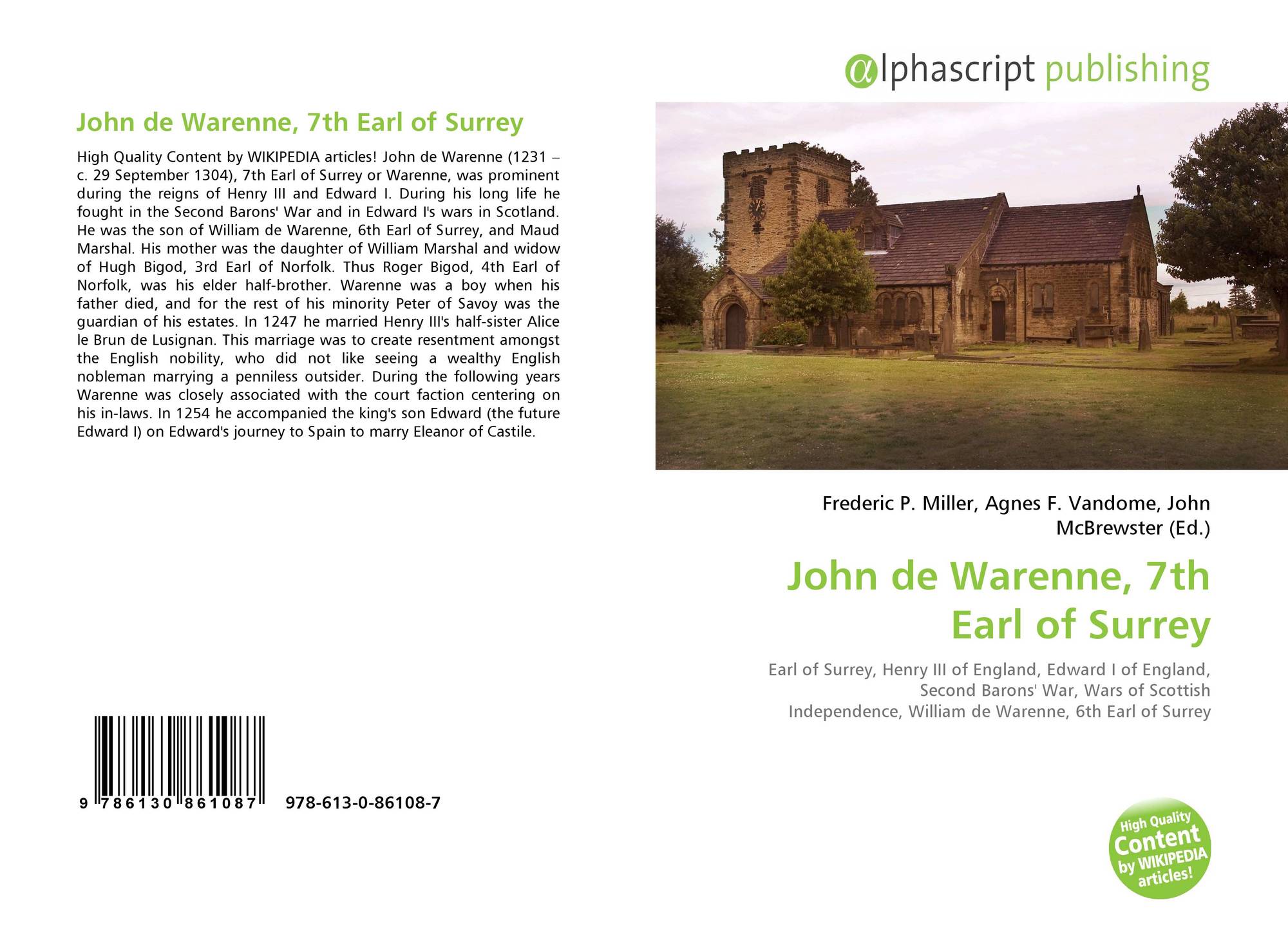 John de Warenne, 7th Earl of Surrey, 9786130861087, 6130861087