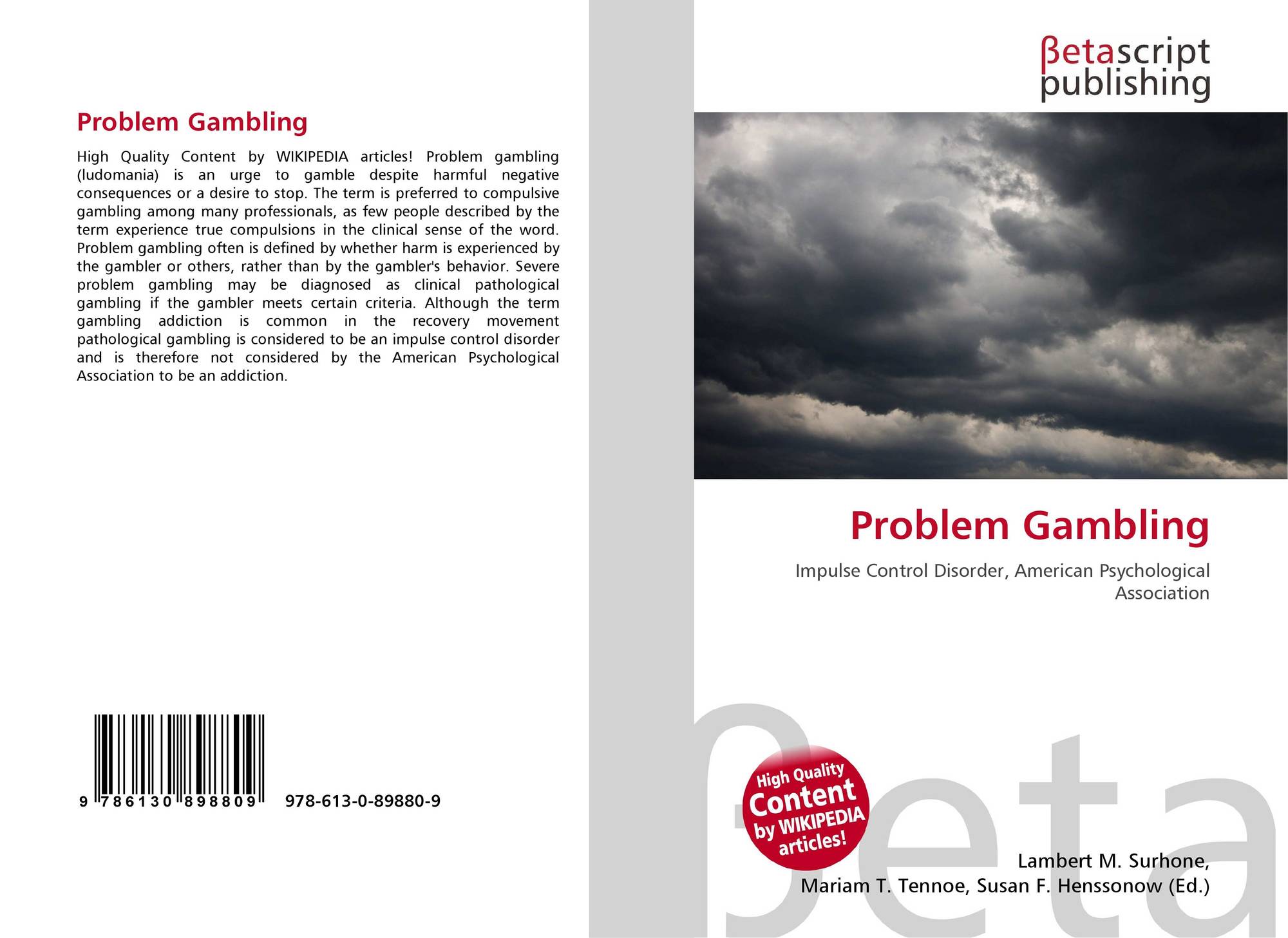 Psychology behind problem gambling definition