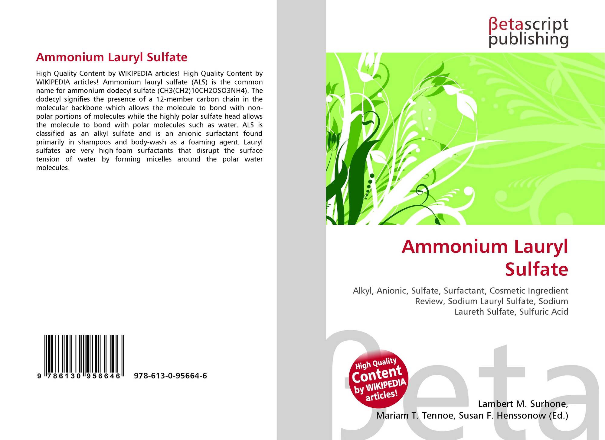 Ammonium Lauryl Sulfate 978 613 0 6