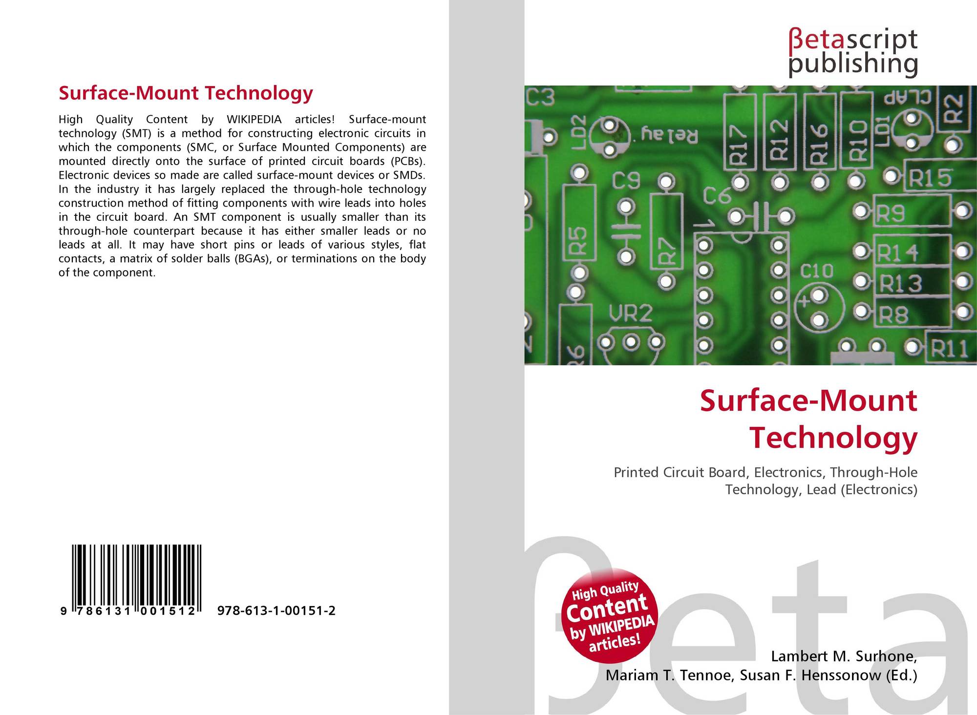 SurfaceMount Technology, 9786131001512, 6131001510 ,9786131001512