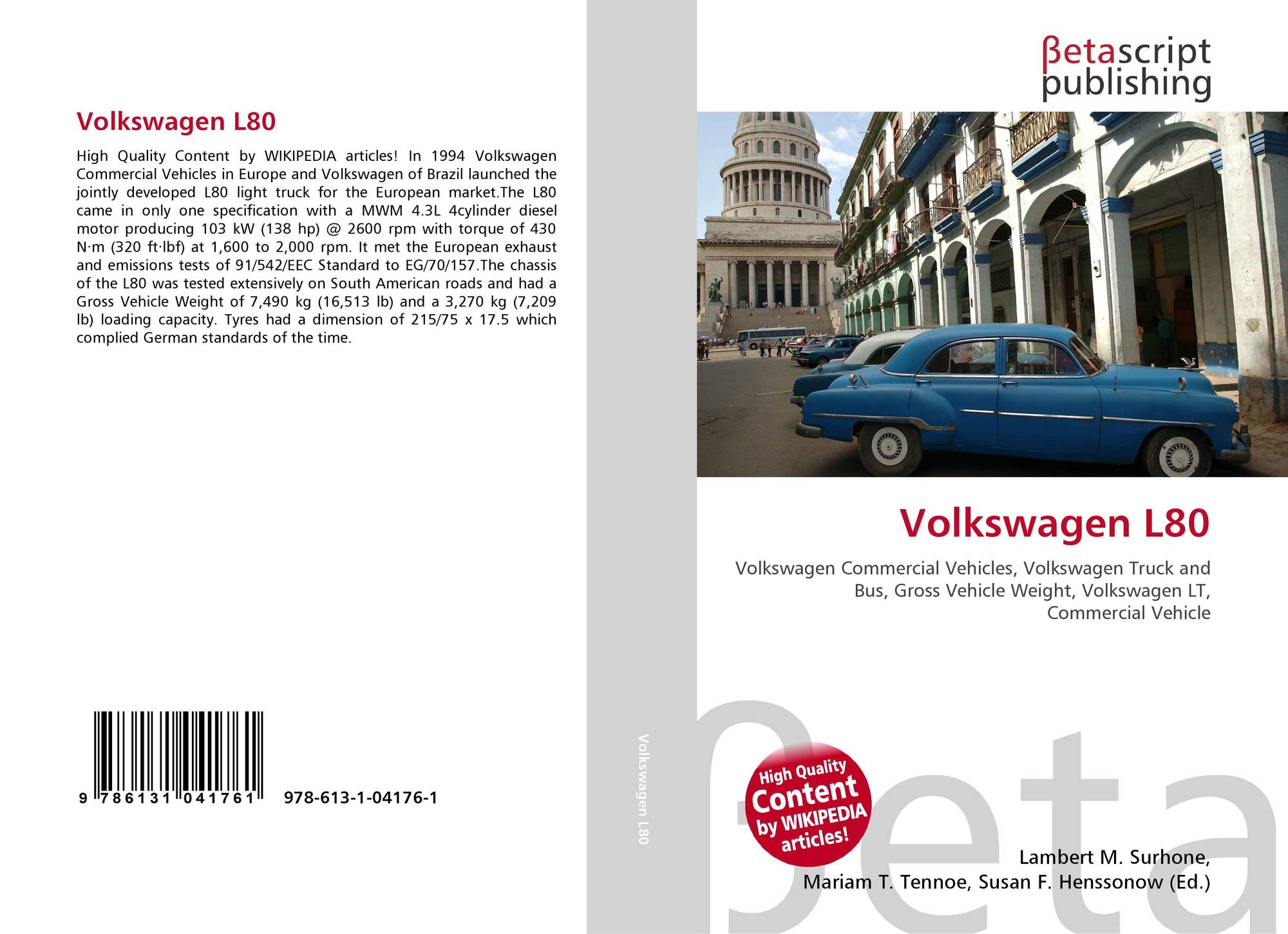 Volkswagen L80, 9786131041761, 6131041768 ,9786131041761
