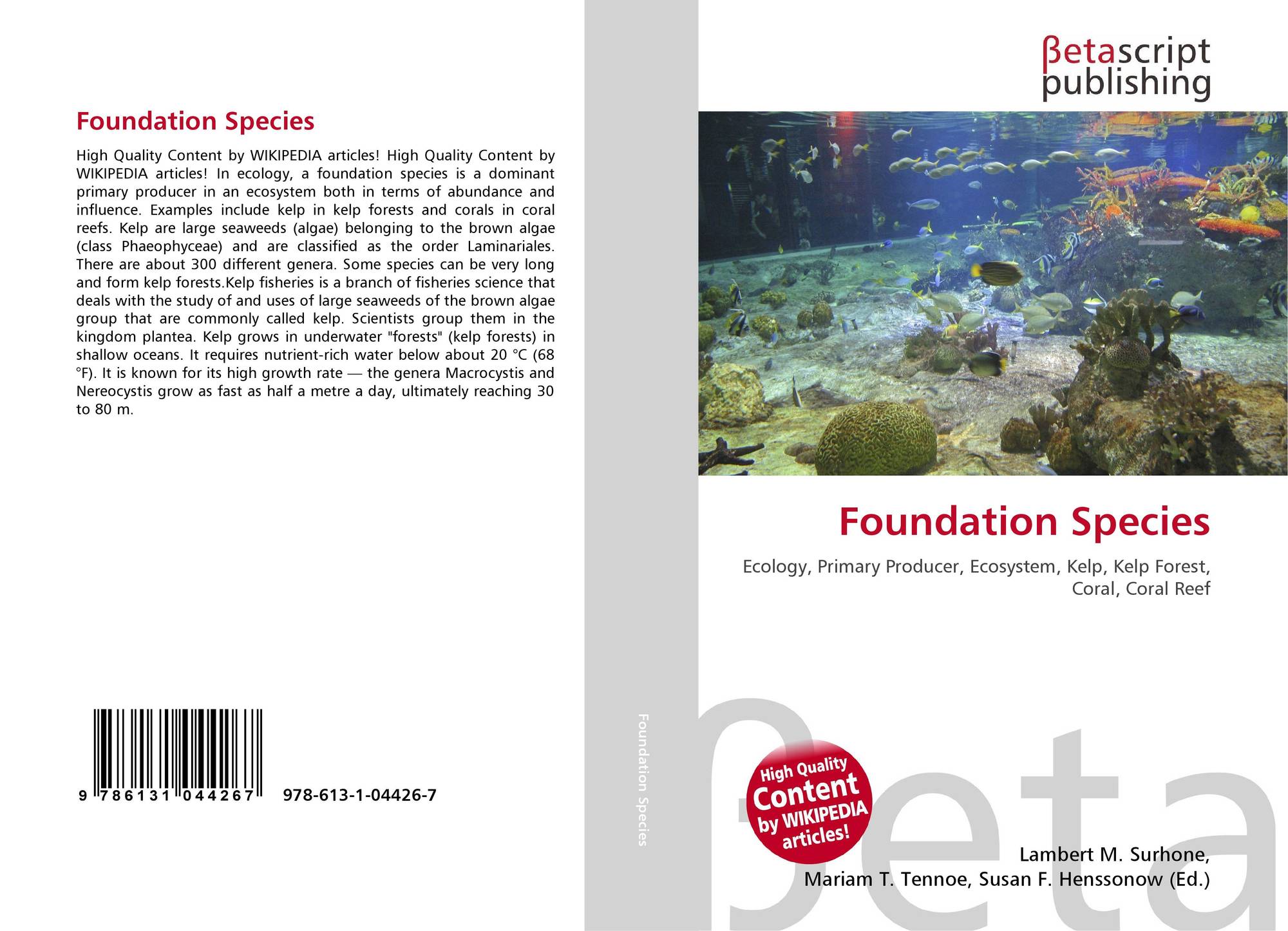 Foundation Species, 9786131044267, 6131044260 ,9786131044267