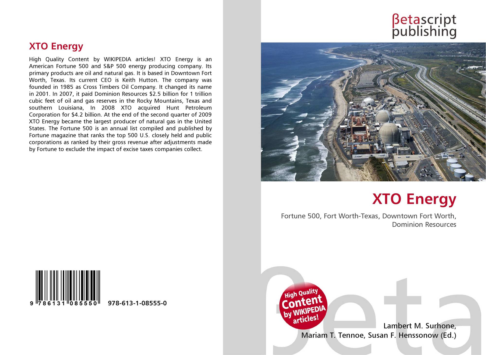 XTO Energy, 9786131085550, 6131085552 ,9786131085550